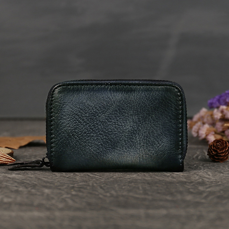 NOWOŚĆ - Etui na karty-portfel ze skóry cielęcej w stylu vintage