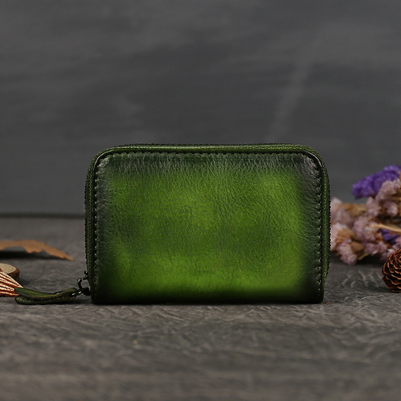 NOWOŚĆ - Etui na karty-portfel ze skóry cielęcej w stylu vintage