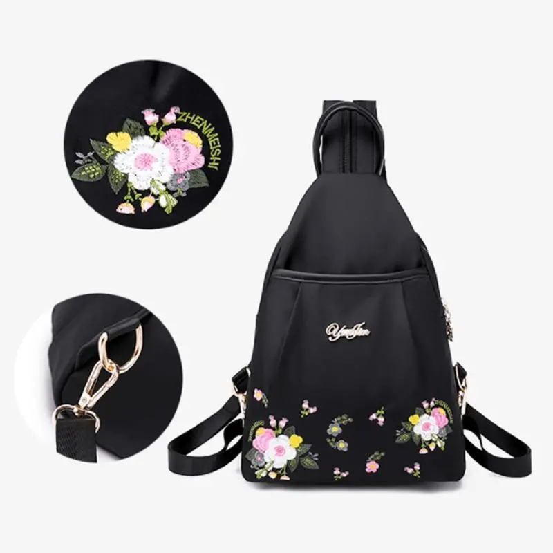 Modny plecak podróżny z haftem, torba na ramię