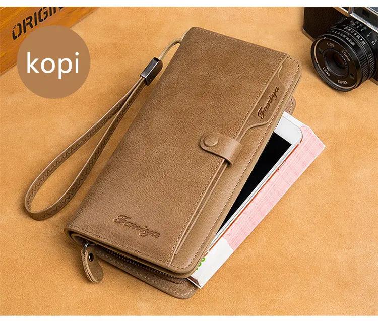 Nowy styl - skórzany portfel męski o dużej pojemności