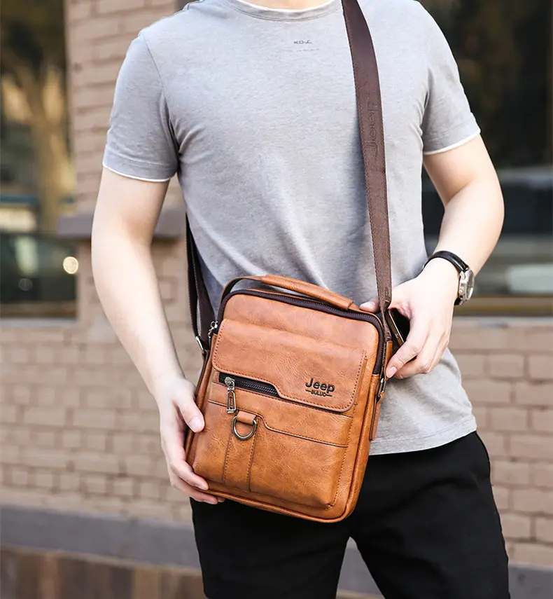 Męska torba na co dzień ze skóry cielęcej