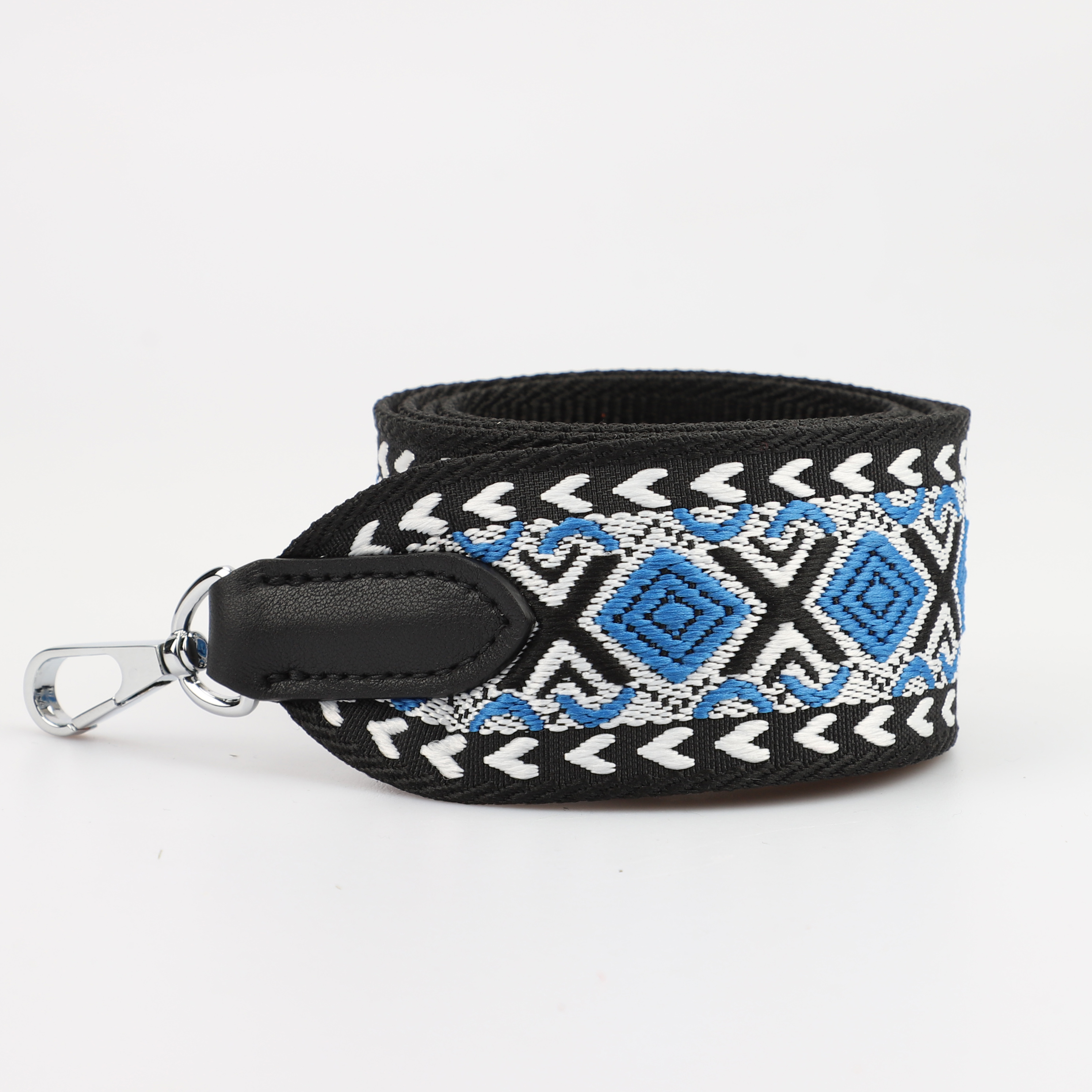 2 "Wide Blue, White and Black jacquard webbing shoulder strap