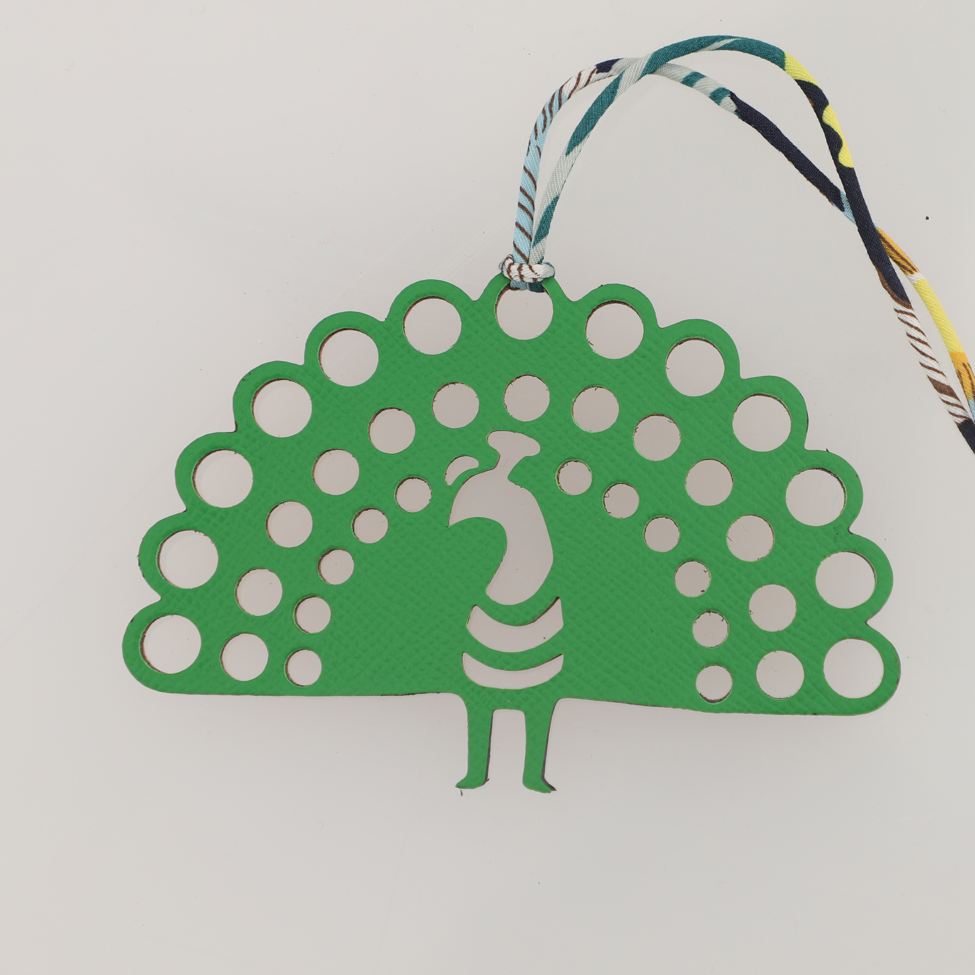 Epsom Leather and togo leather Peacock Bag Charm Key Holder,bag charm