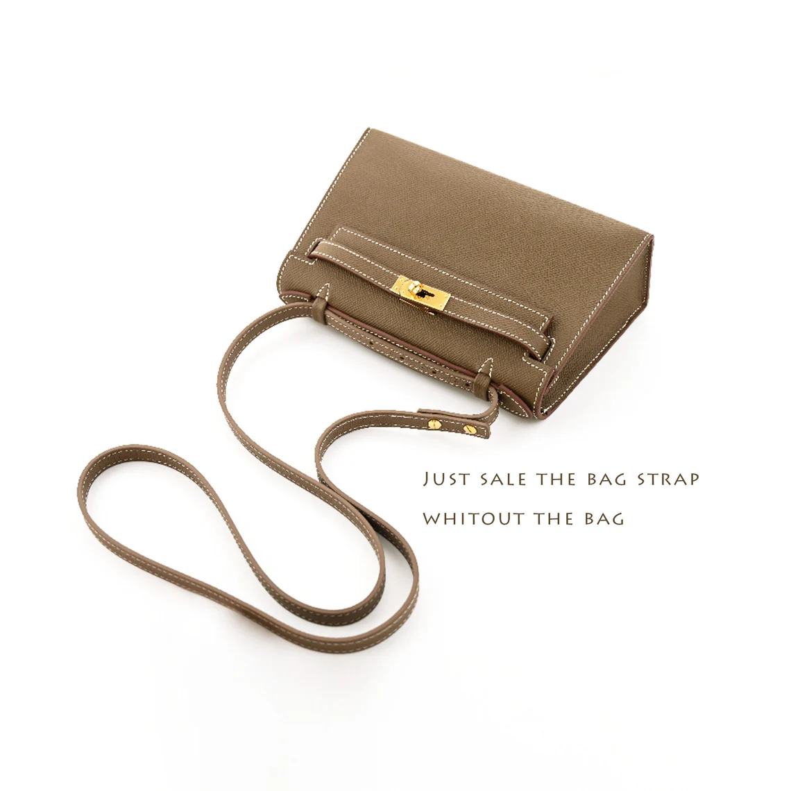 15mm width Original leather shoulder strap for kelly Pochette,Epsom leather,Swift Leather