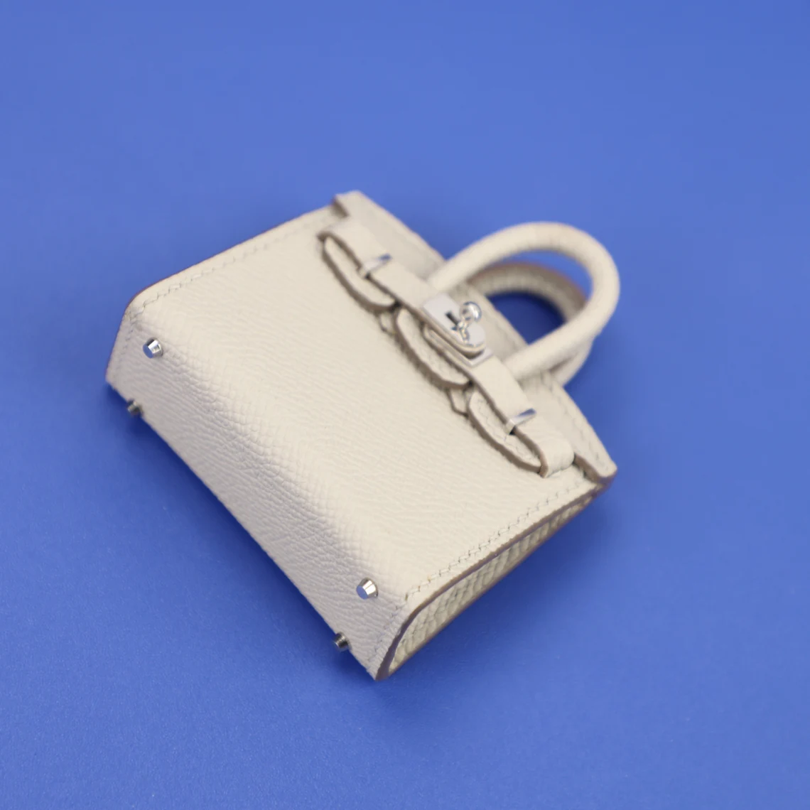 Handmade Carie Epsom leather Micro Birkin bag charm | handmade mini Birkin charm | Handmade mini bag charm | Hand stitching birkin charm