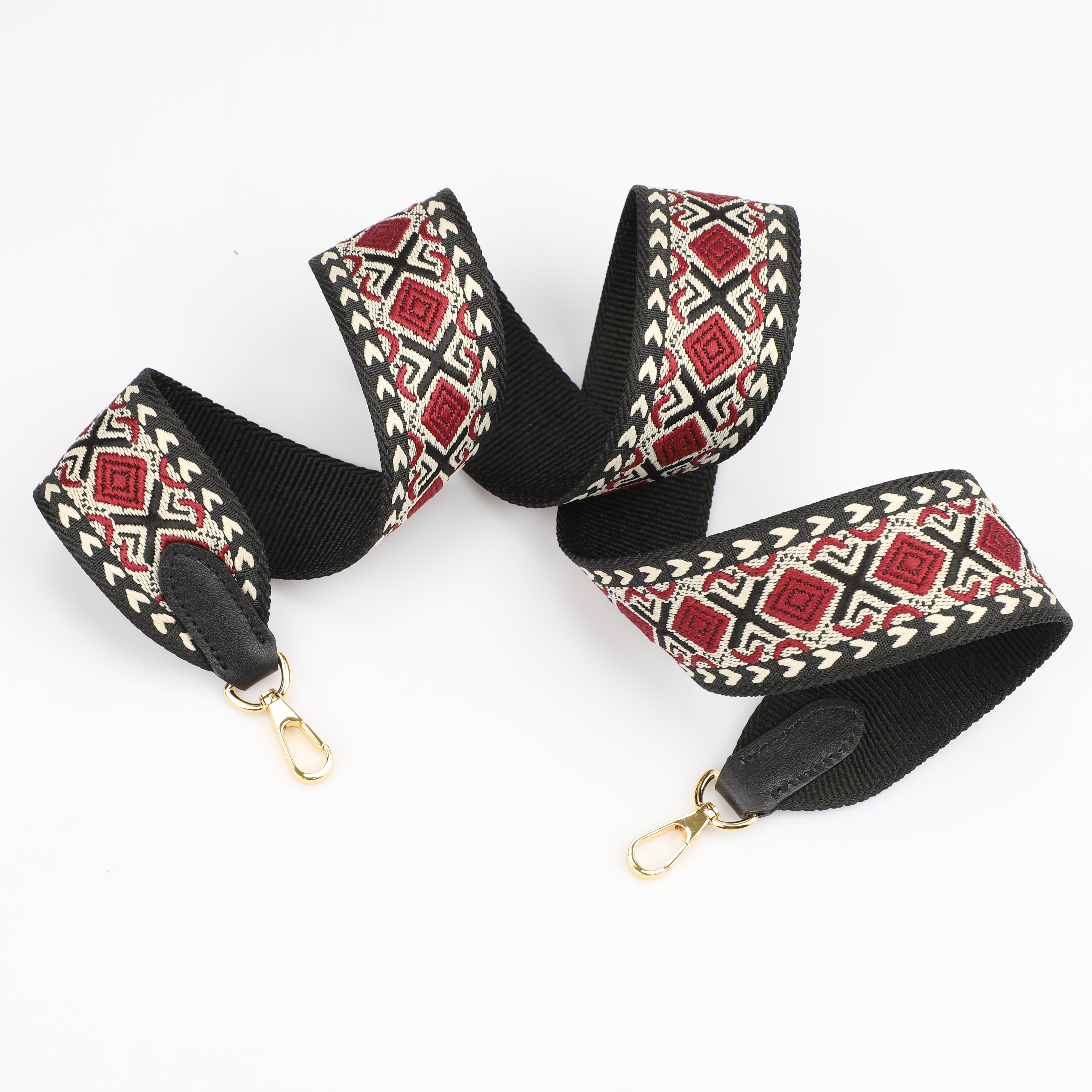 2 "Wide Red, White and Black jacquard webbing shoulder strap