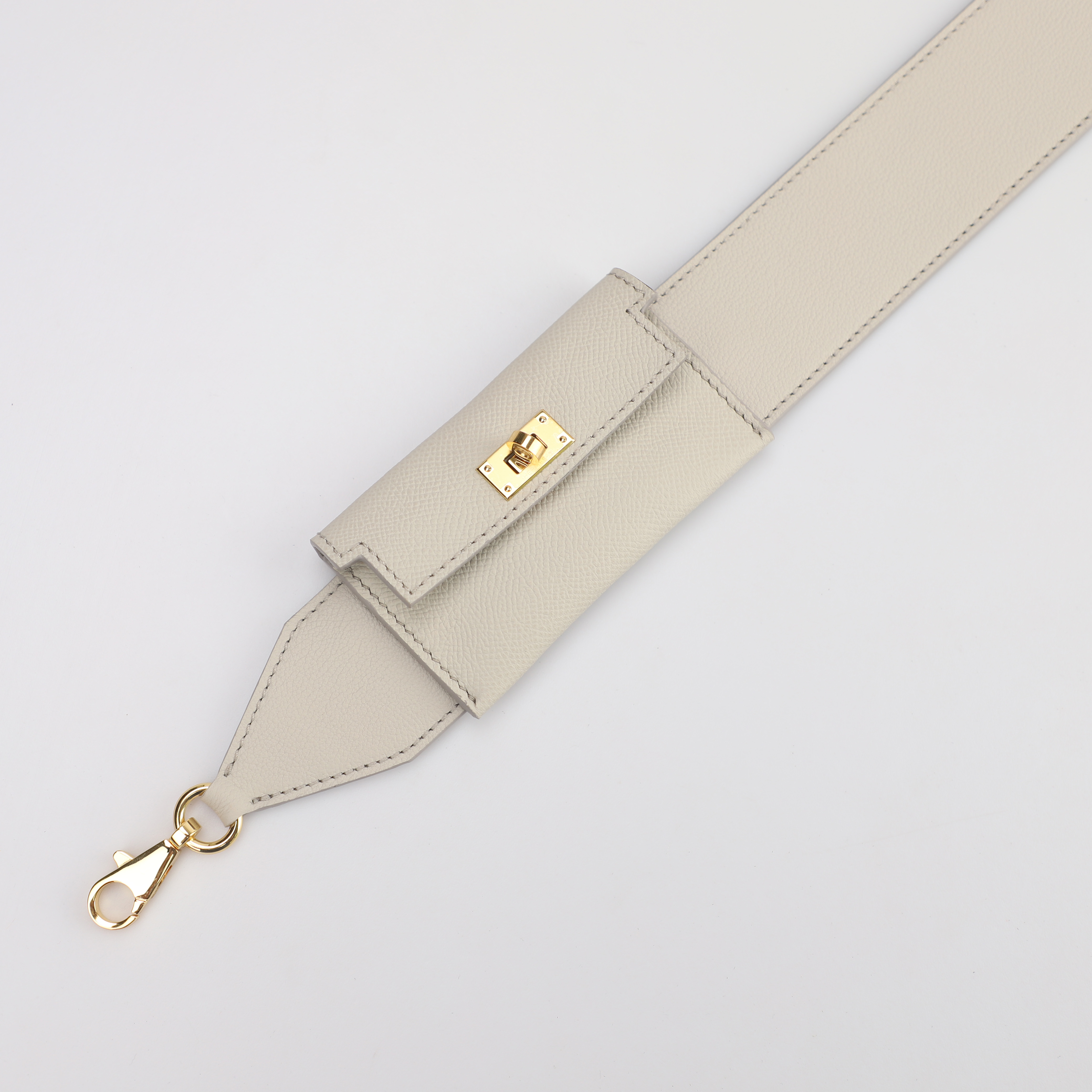 Handmade and Customize The Kelly pocket bag strap，Swift leather bag strap with Epsom leather Pocket shoulder bag strap