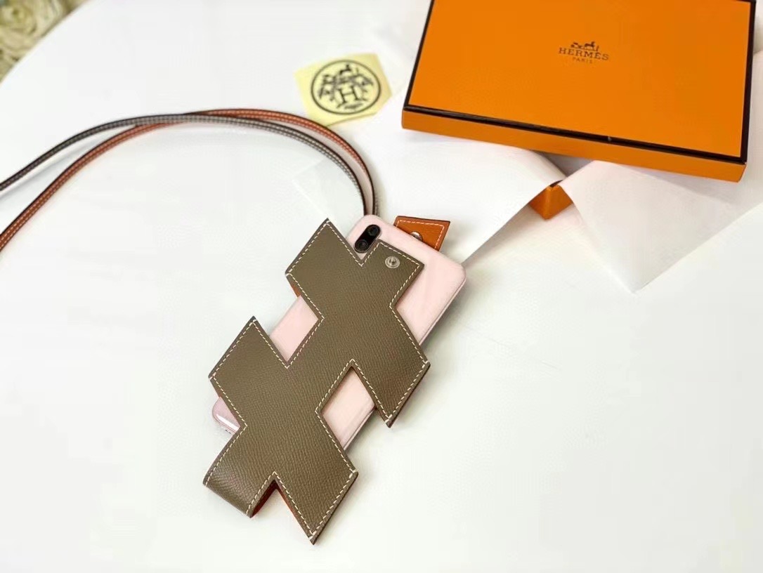 Handmade The Epsom Leather Hermes H protective case,Mobile phone protective case