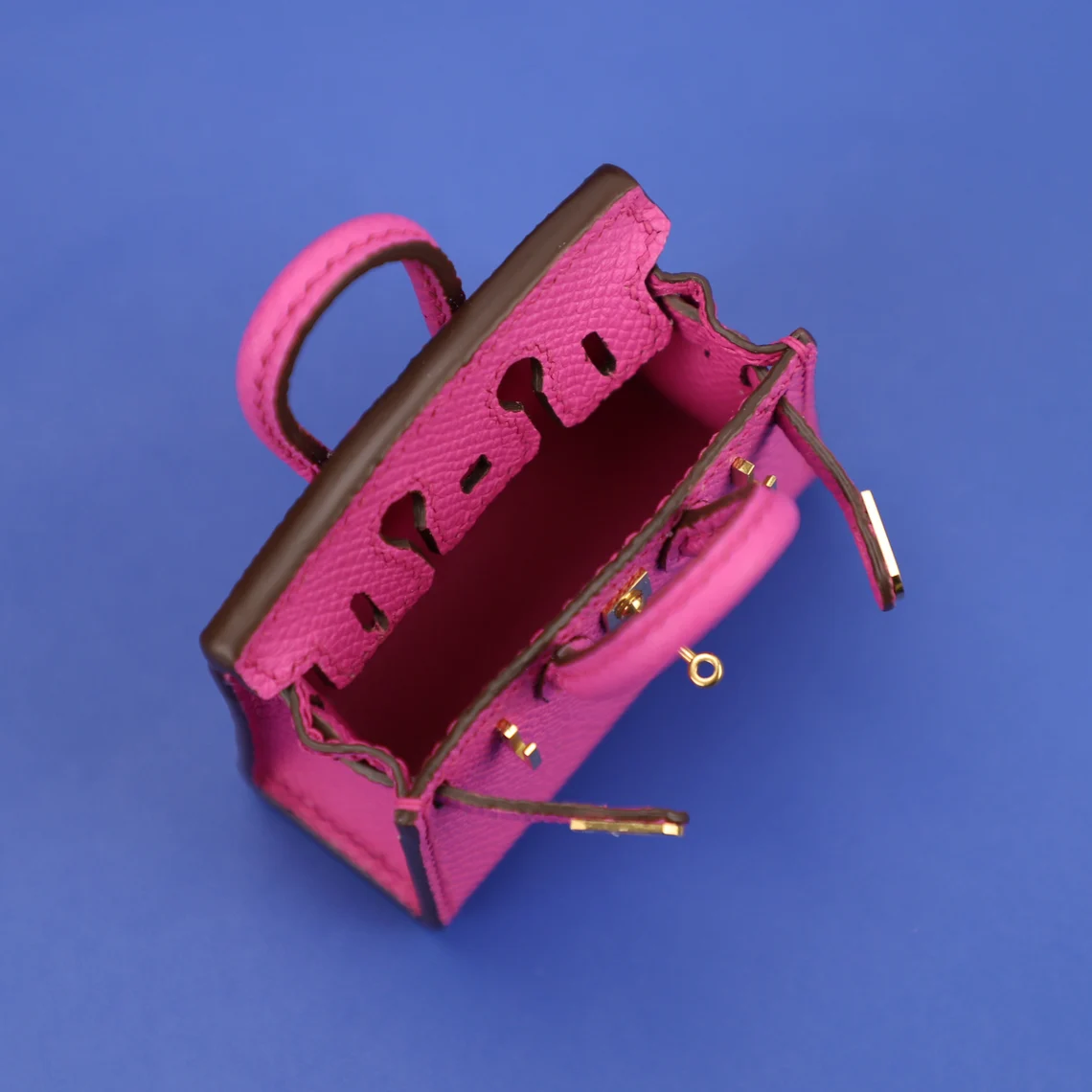 Handmade Carie Epsom leather Micro Birkin bag charm | handmade mini Birkin charm | Handmade mini bag charm | Hand stitching birkin charm