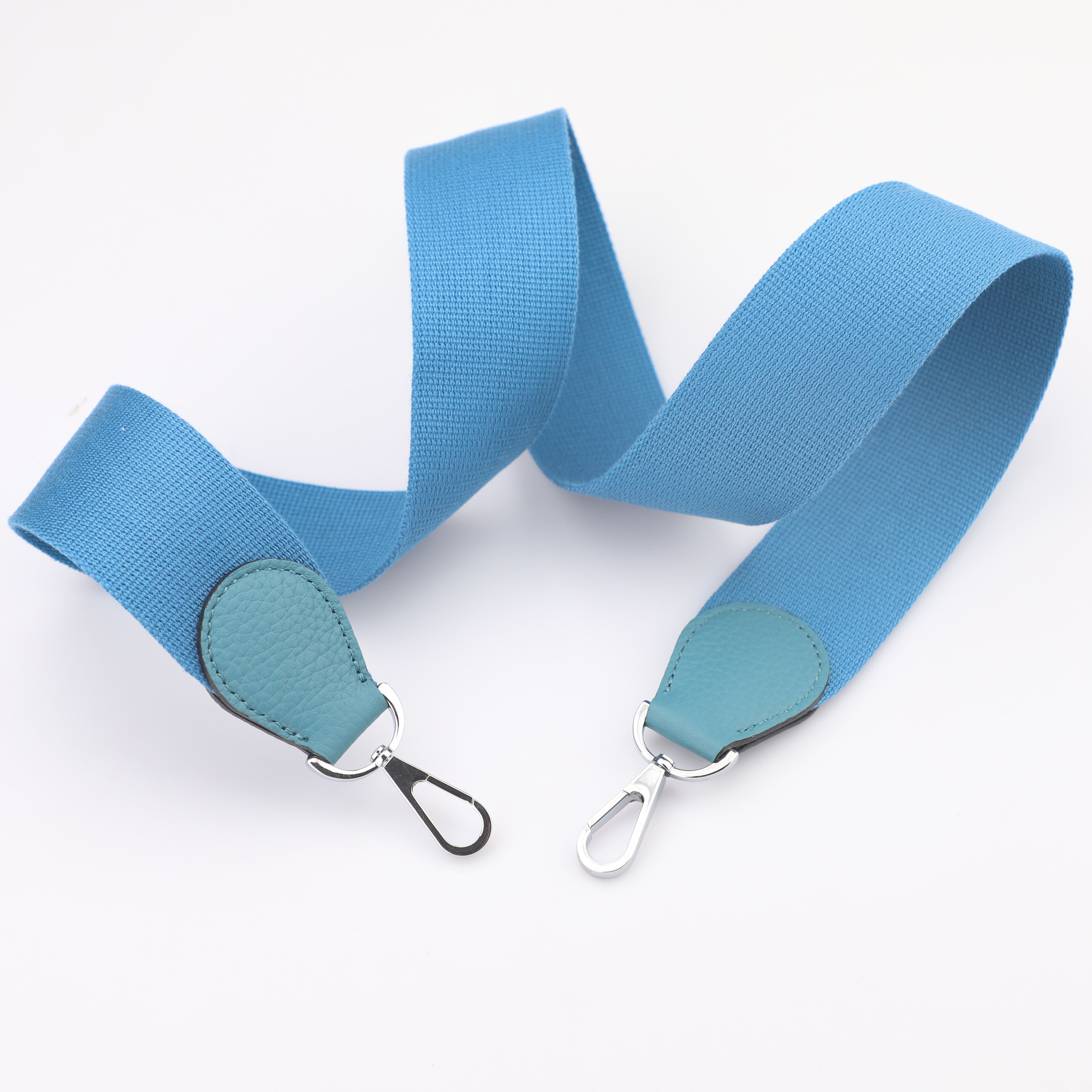 2" Blue du nord Canvas and Togo Leather shoulder bag strap,Crossbody bag strap,Guitar Strap for Kelly bags and Bolide bags