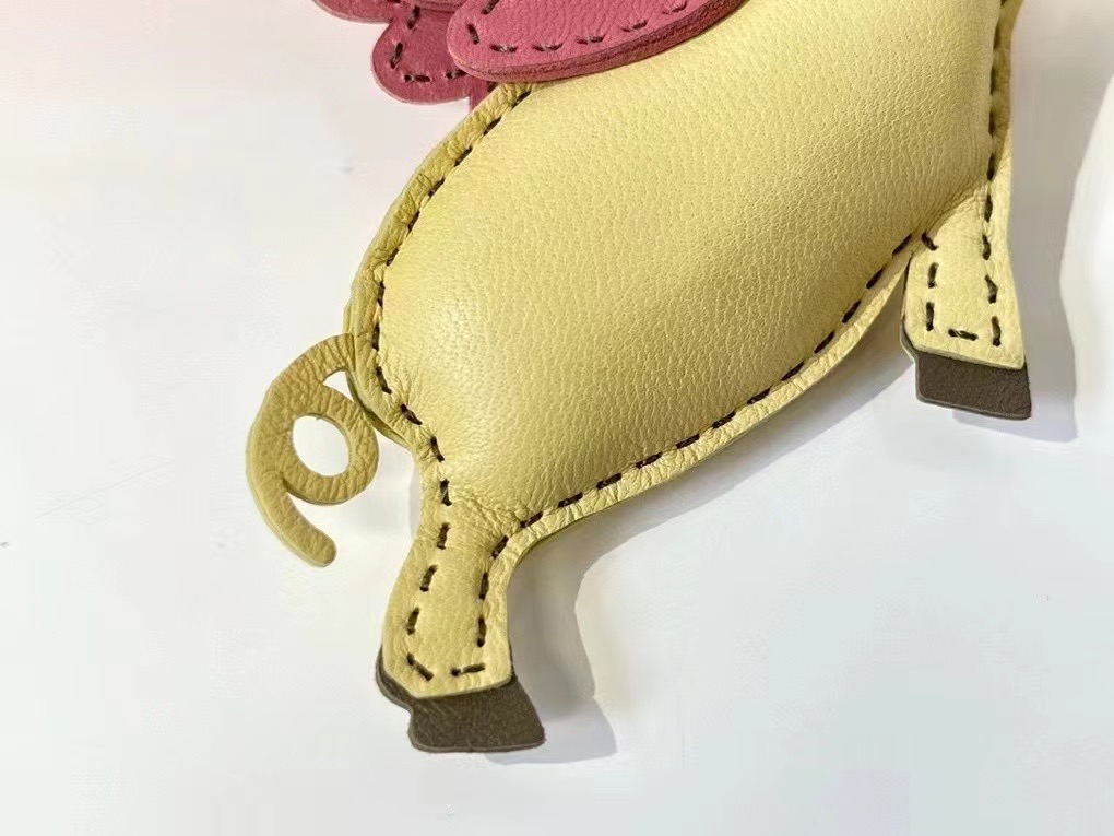 Handmade The Swift Leather Flying Pig bag charm,Black Swift leather Flying Pig kelly bag charm