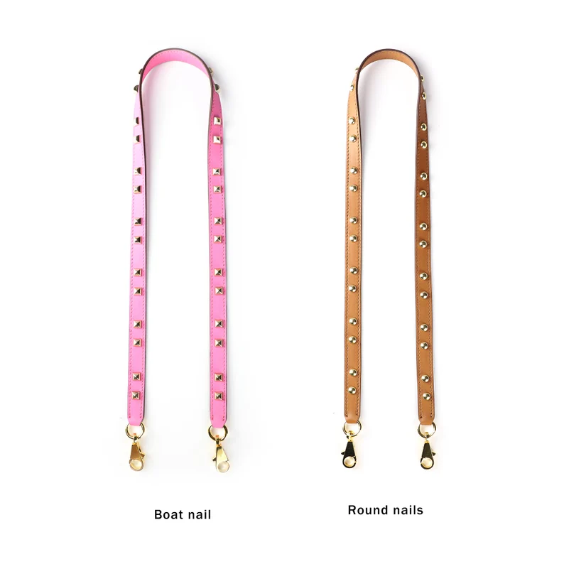 16mm Swift leather and Metal cut nail kelly bag strap Crossbody bag strap,Leather shoulder bag strap