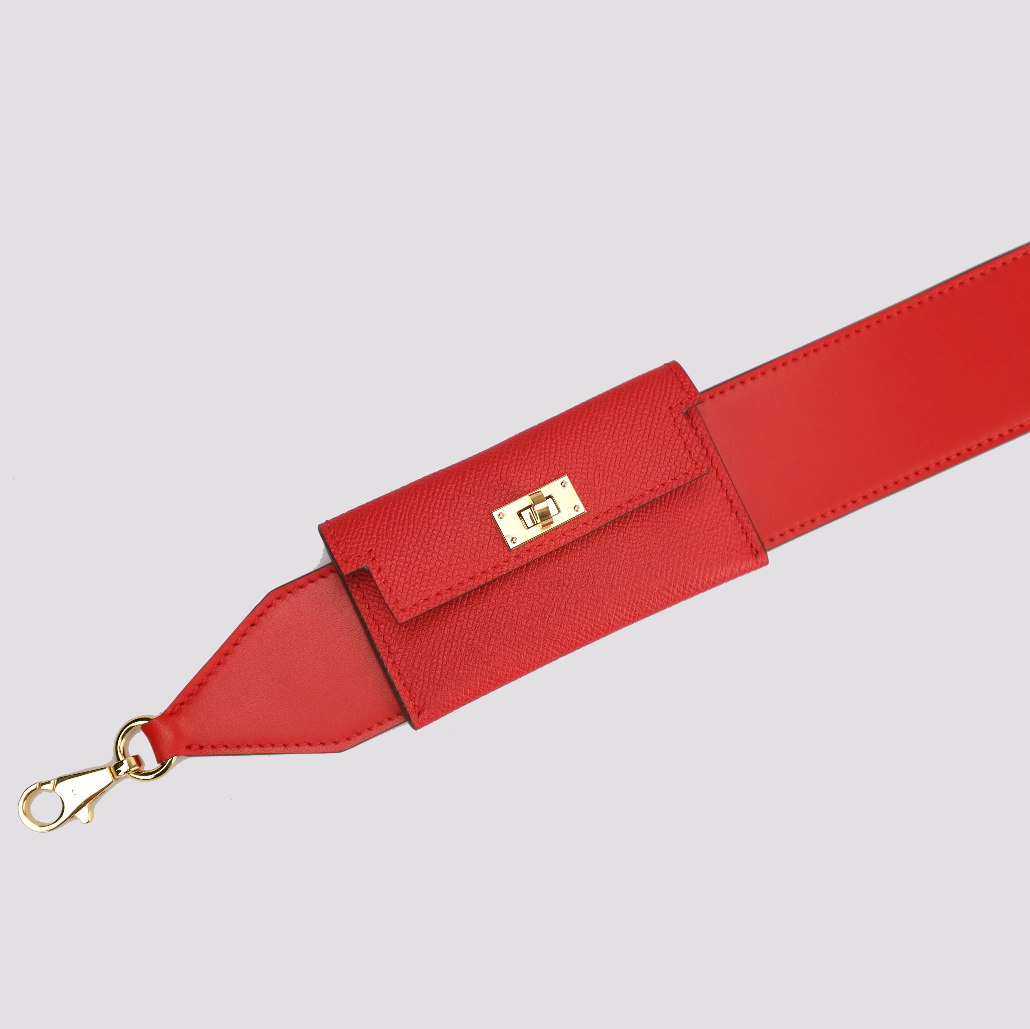 Handmade and Customize The Kelly pocket bag strap，Swift leather bag strap with Epsom leather Pocket shoulder bag strap