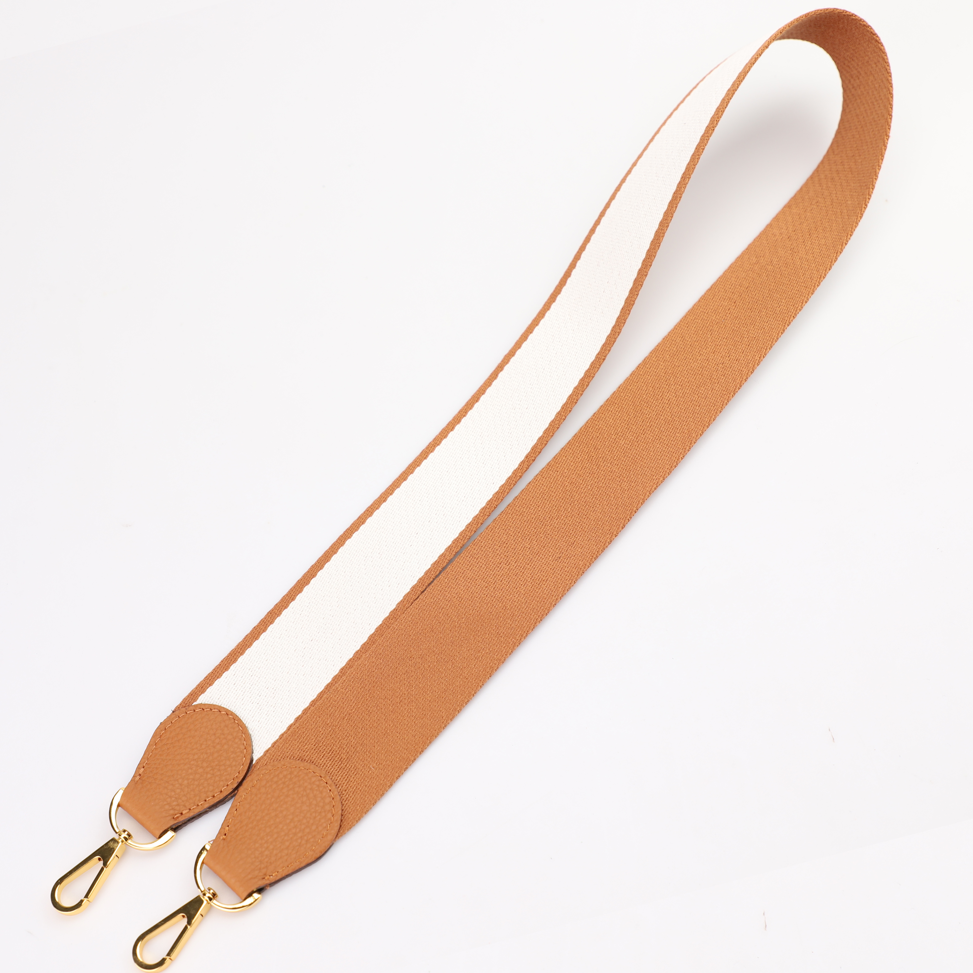 Handamde The 2" wide Gold/White canvas and togo leather shoulder strap for brand bag,guita strap,crossbody strap