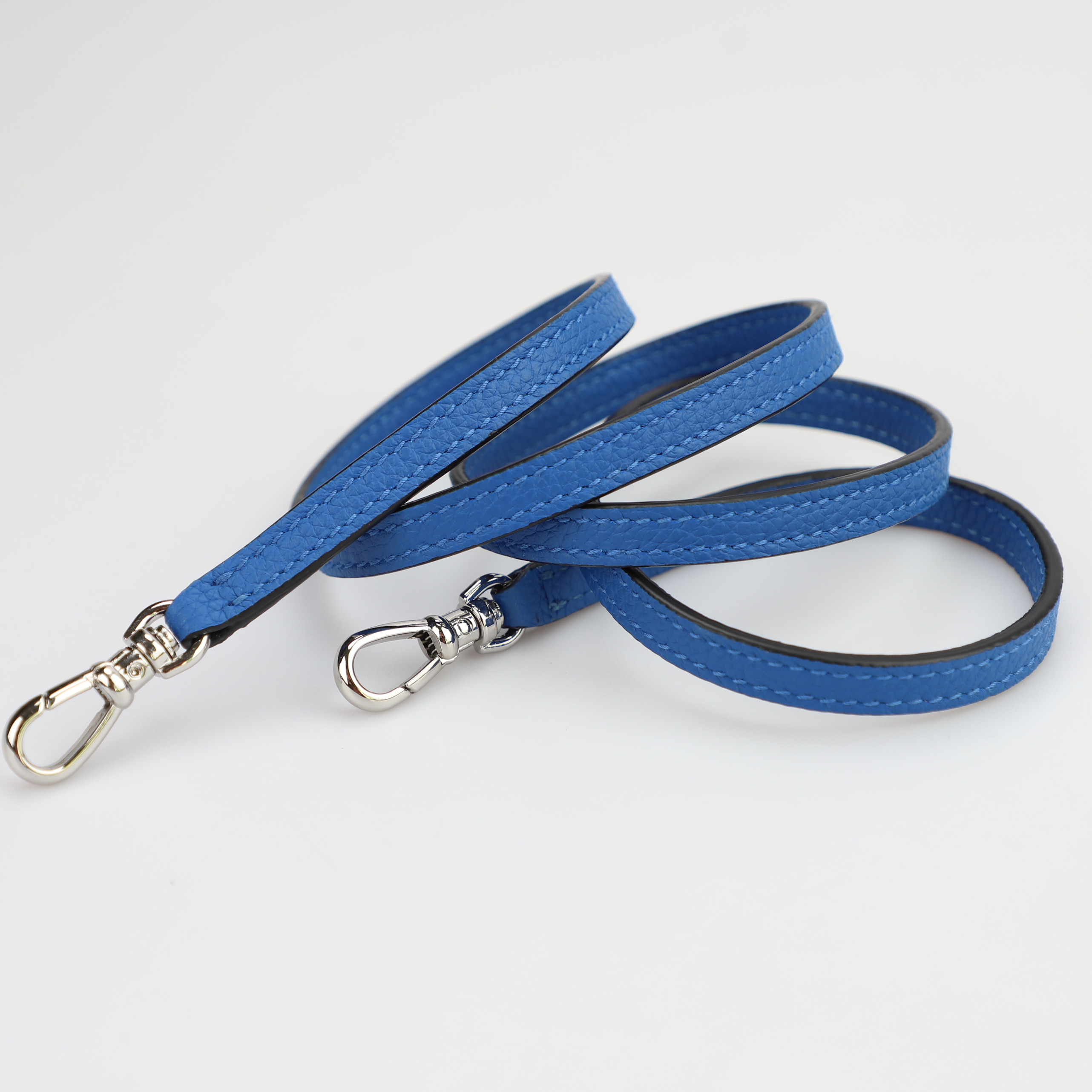 Handmade The 1cm Width Bleu France togo leather shoulder bag strap for Pilo Pouch,Crossbody bag strap,Pilo Pouch bag strap