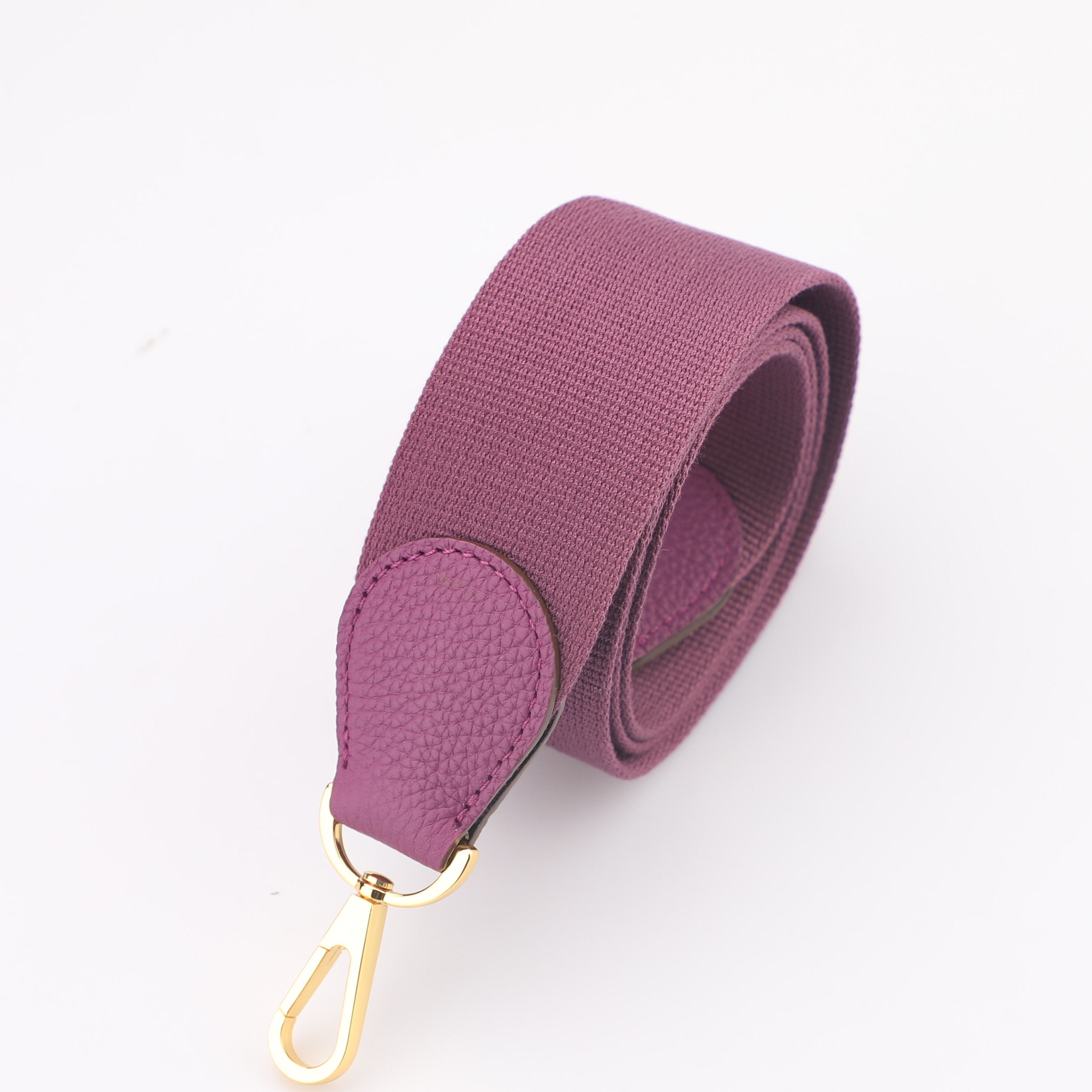 2"  Purple Canvas and Togo Leather shoulder bag strap,Crossbody bag strap,Guitar Strap for Kelly bags and Bolide bags