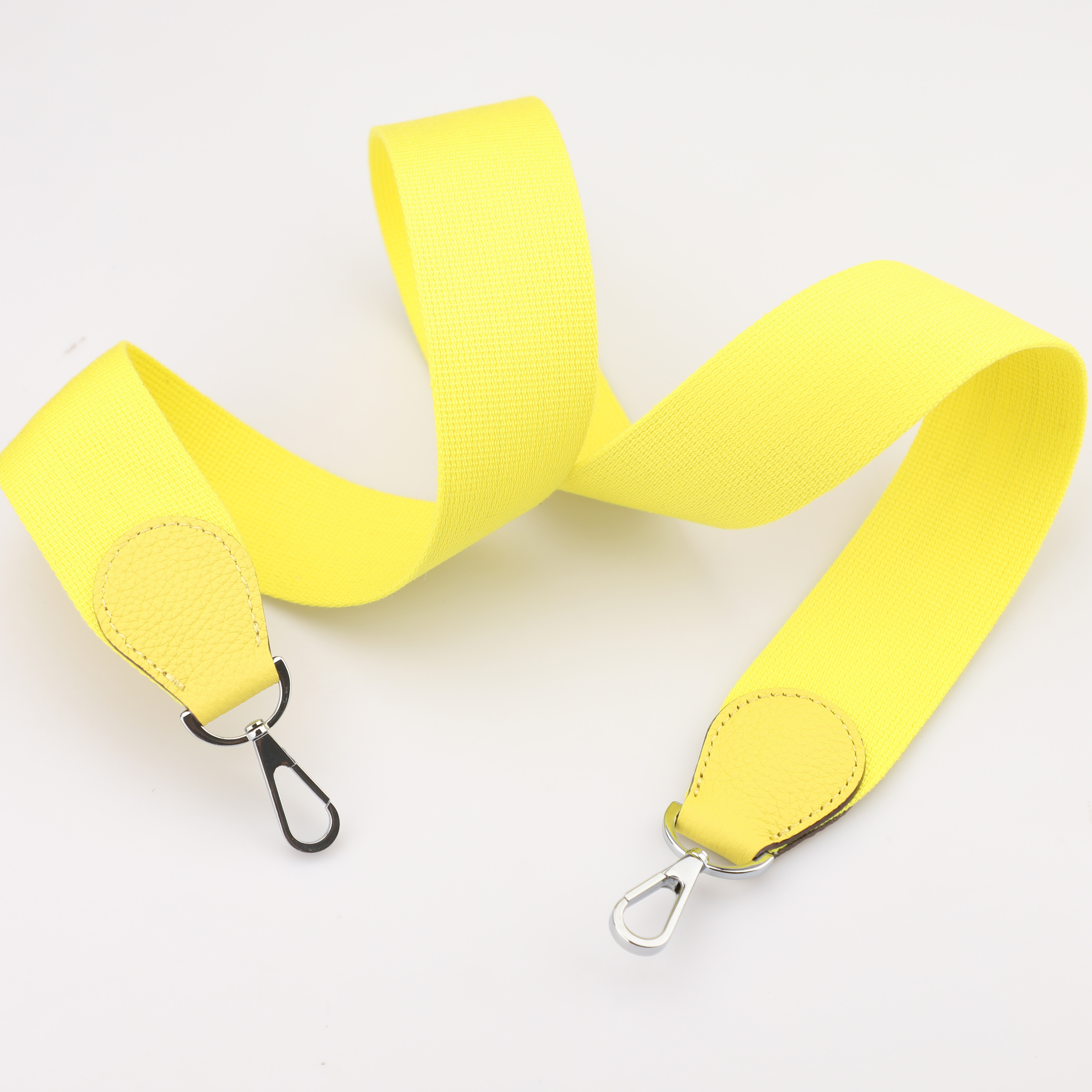 2"  Yellow Canvas and Togo Leather shoulder bag strap,Crossbody bag strap,Guitar Strap for Kelly bags and Bolide bags