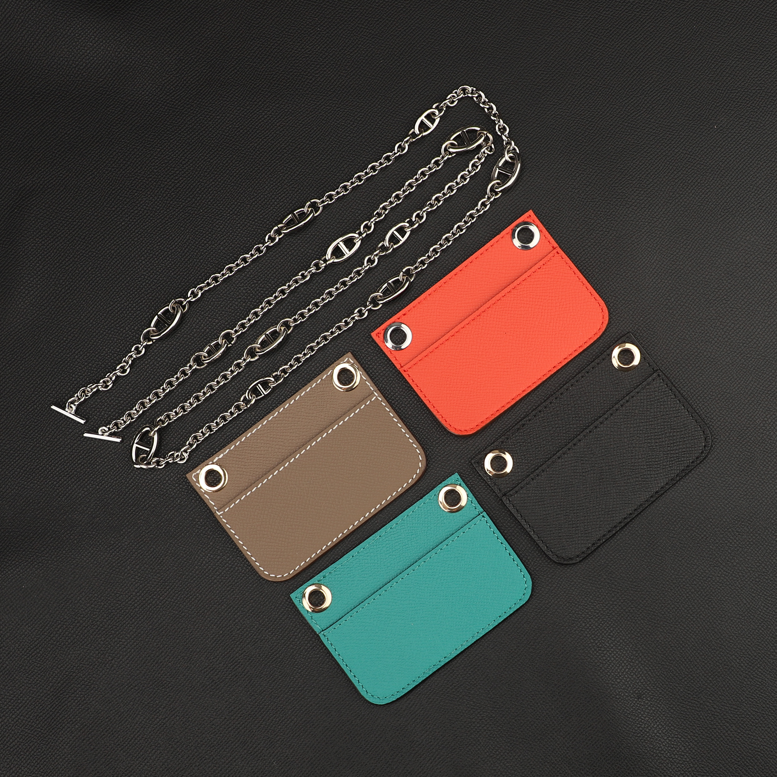 Customized The epsom leather insert and Chain Shoulder strap for Constance Slim wallet