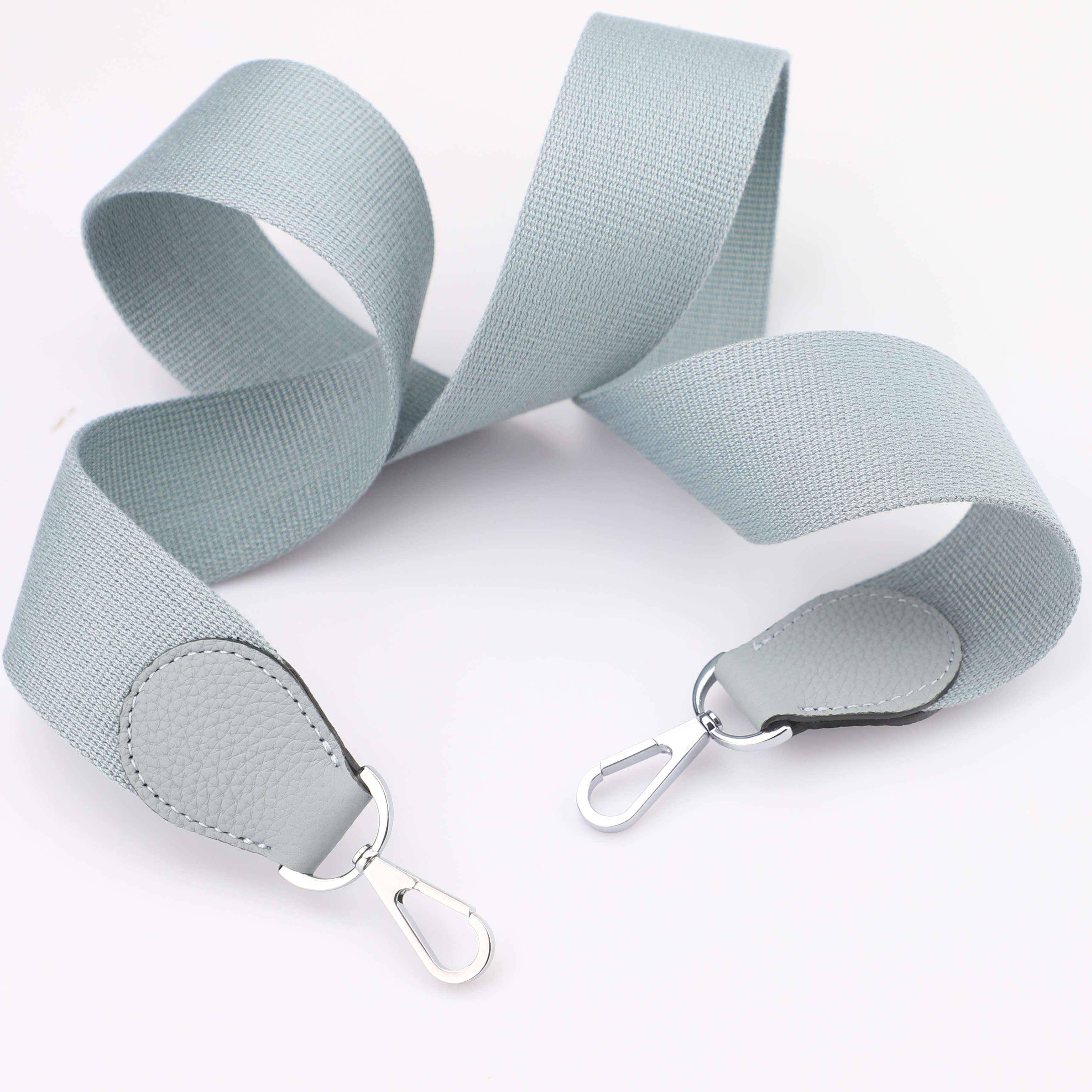 2"  Blue Lin Canvas and Togo Leather shoulder bag strap,Crossbody bag strap,Guitar Strap for Kelly bags and Bolide bags