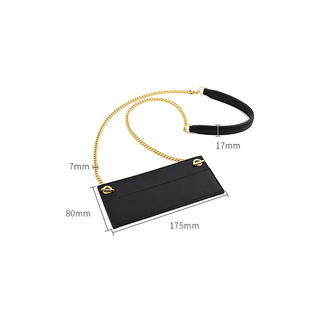 Black Swift leather insert and the chain wallet strap for Y.S.L wallet