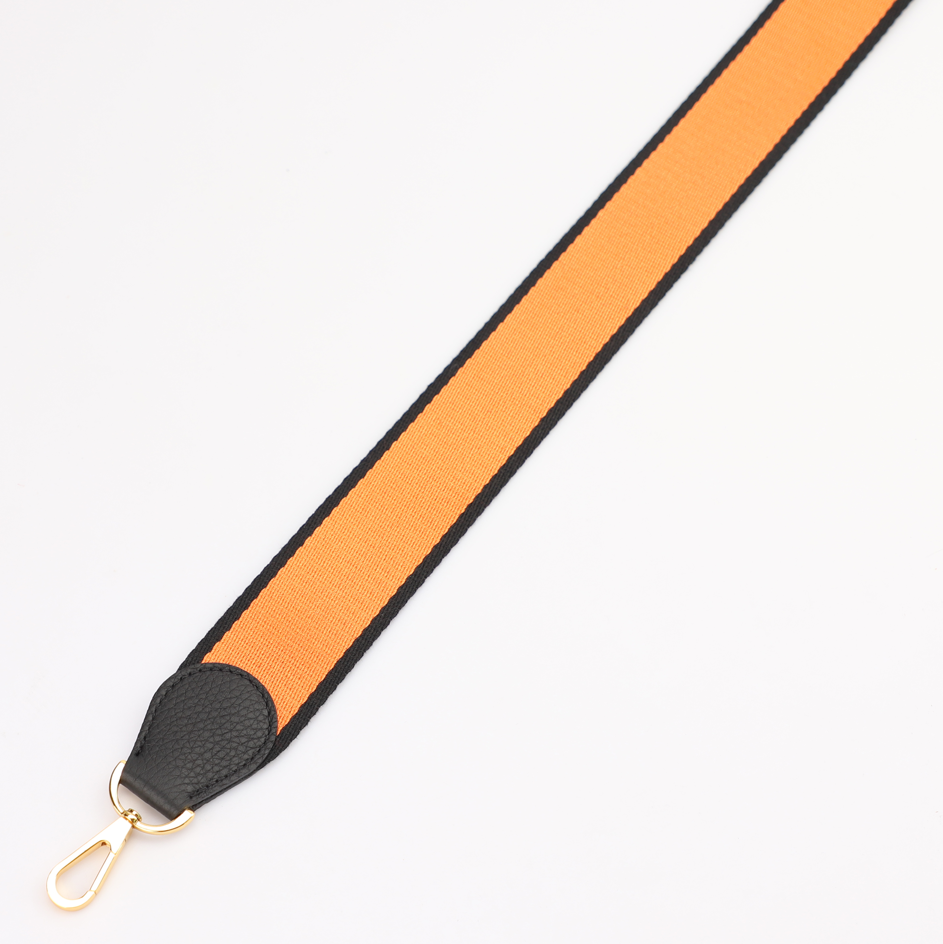 Handamde The 2" wide Black/Orange canvas and togo leather shoulder strap for brand bag,guita strap,crossbody strap