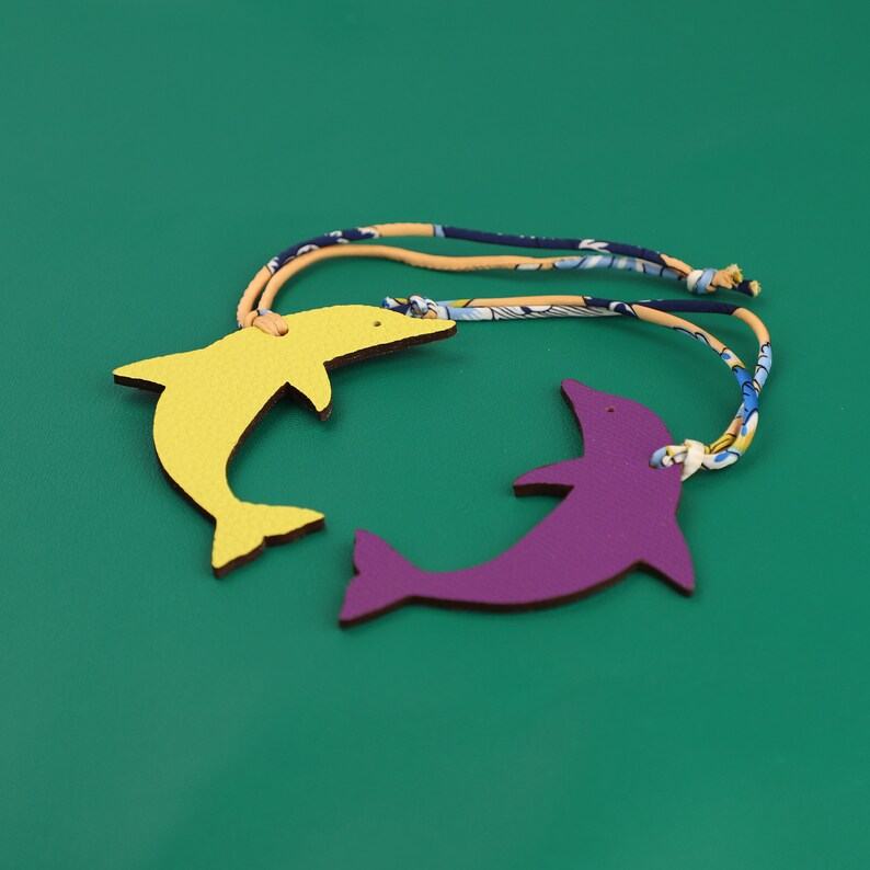 Handmade The Togo leather and Epsom Leather Phtit H Dolphin Bag Charm,Leather bag charm,Best leather charm for Brand bag