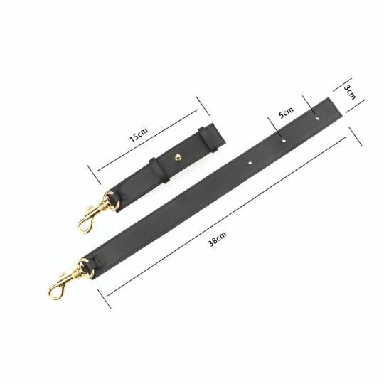 3cm Wide adjustable black Swift leather&Epsom leather shoulder strap