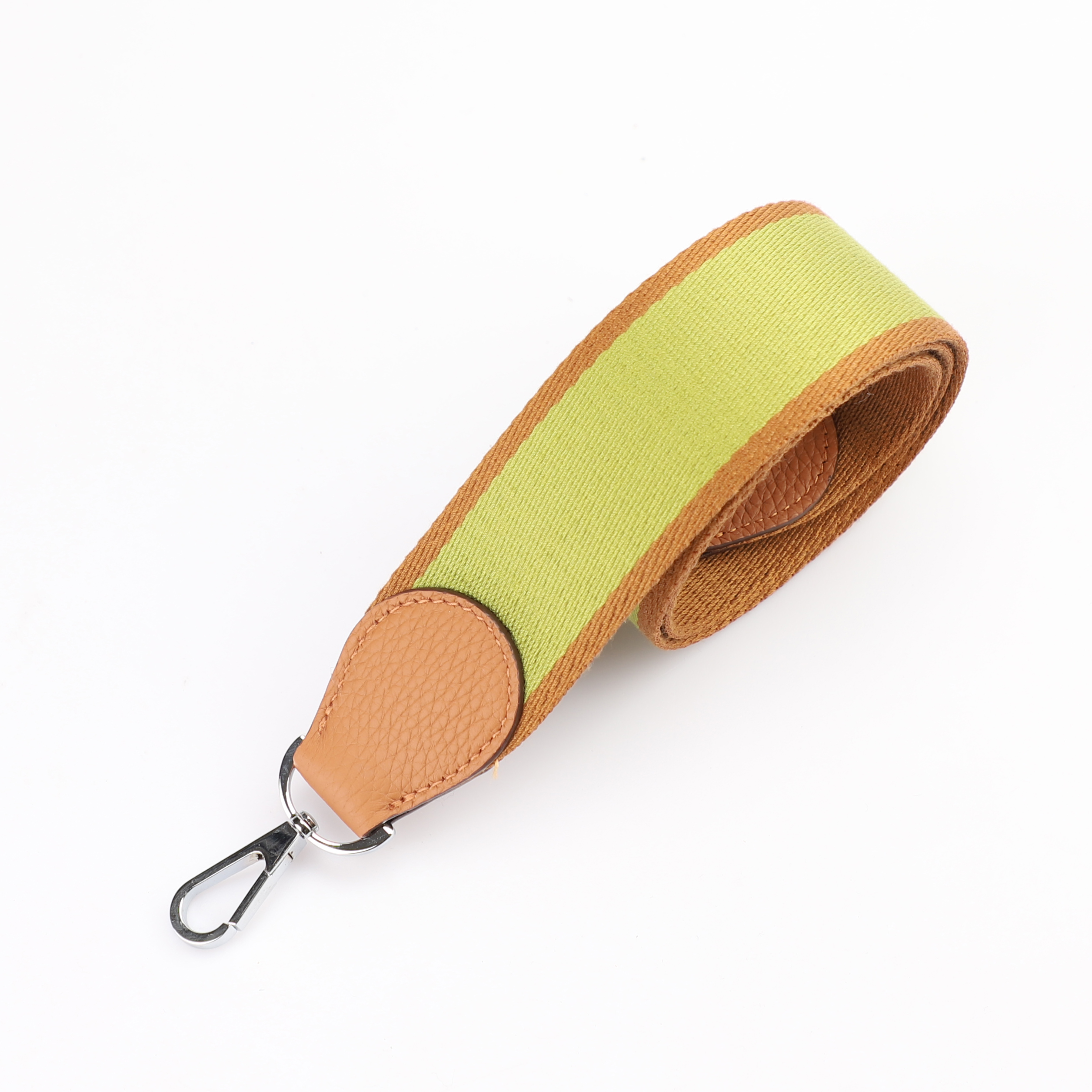 Handamde The 2" wide Gold/Anis Green canvas and togo leather shoulder strap for brand bag,guita strap,crossbody strap