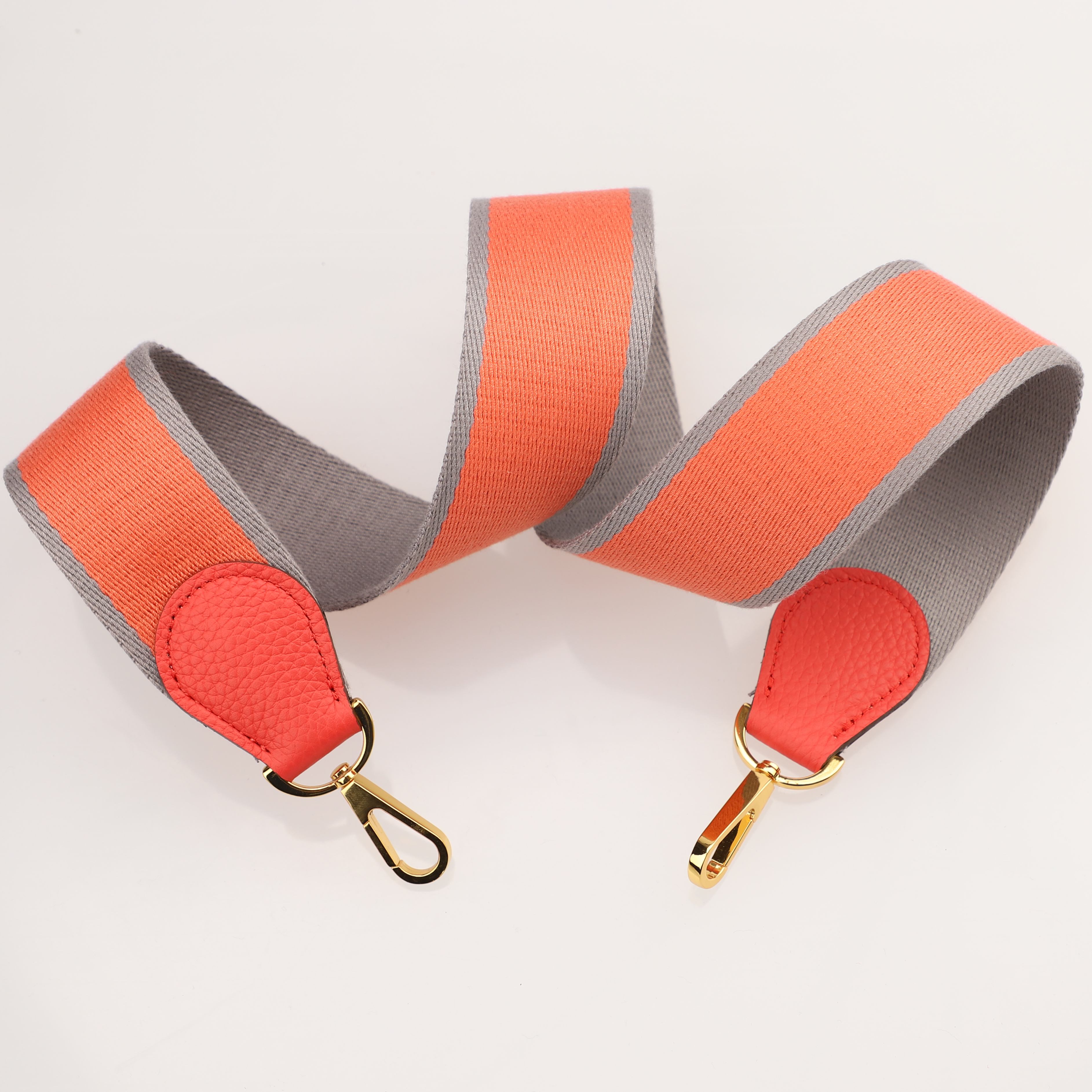 Handamde The 2" wide Bi-colors canvas and togo leather shoulder strap for brand bag,guita strap,crossbody strap