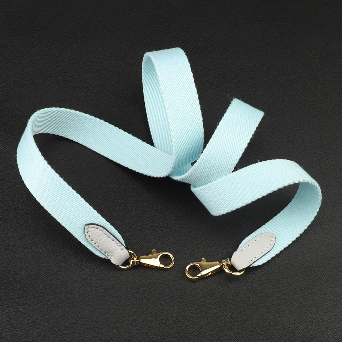 25mm Wide Celeste Canvas Crossbody strap for Evelyne TPM bag and other Brand bag,Celeste Canvas with togo leather shoulder strap