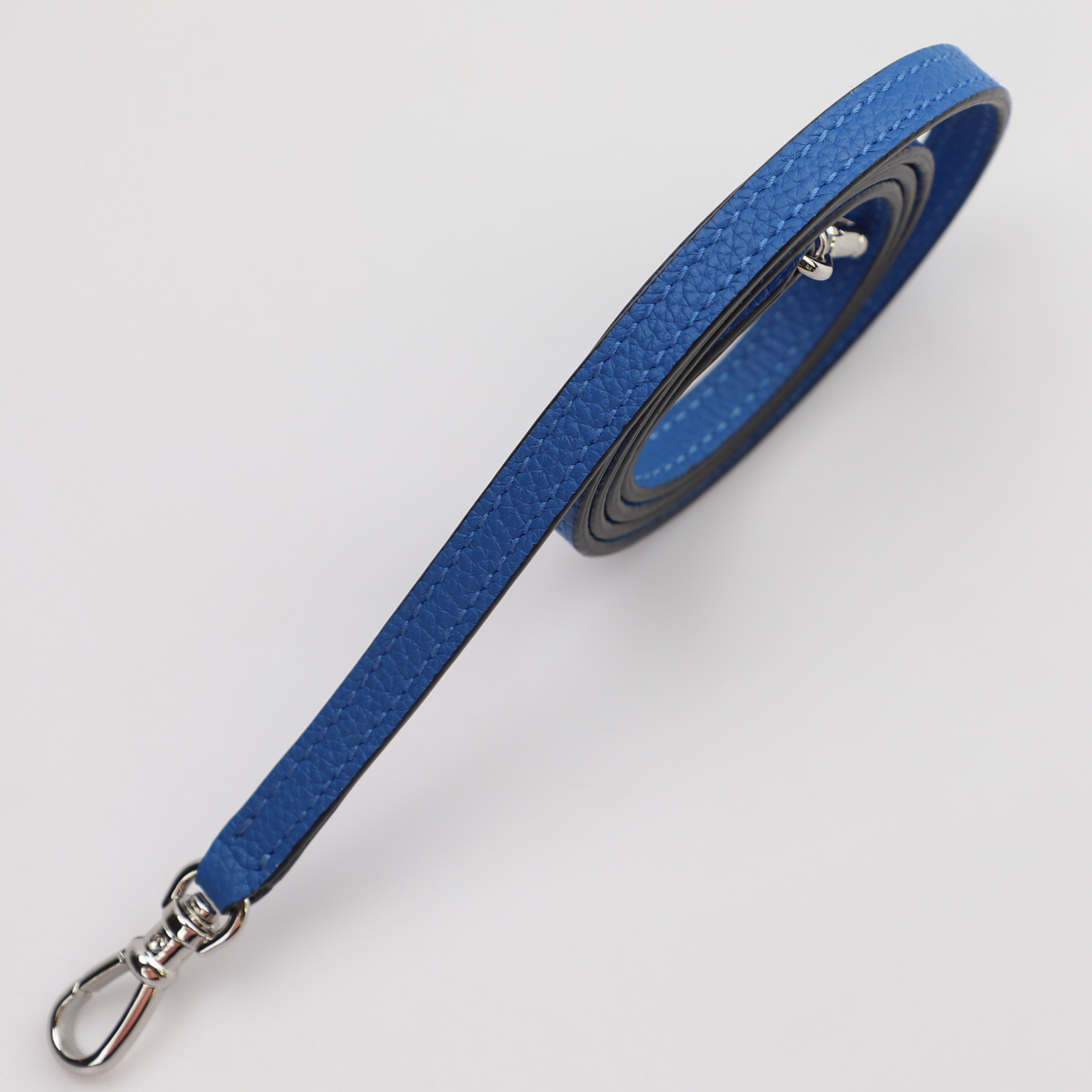Handmade The 1cm Width Bleu France togo leather shoulder bag strap for