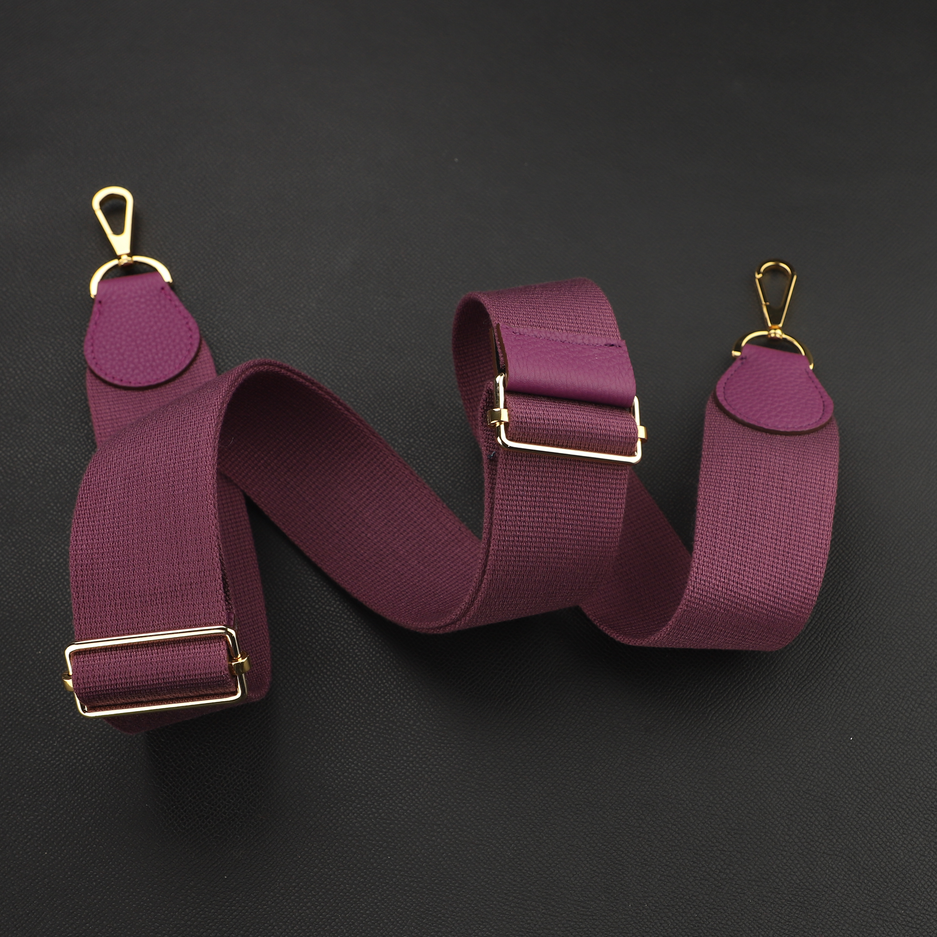 Handmade The 2“ Pure Cotton fabric and leather adjustable shoulder strap for Evelyne bag,Crossbody strap for Evelyne bag