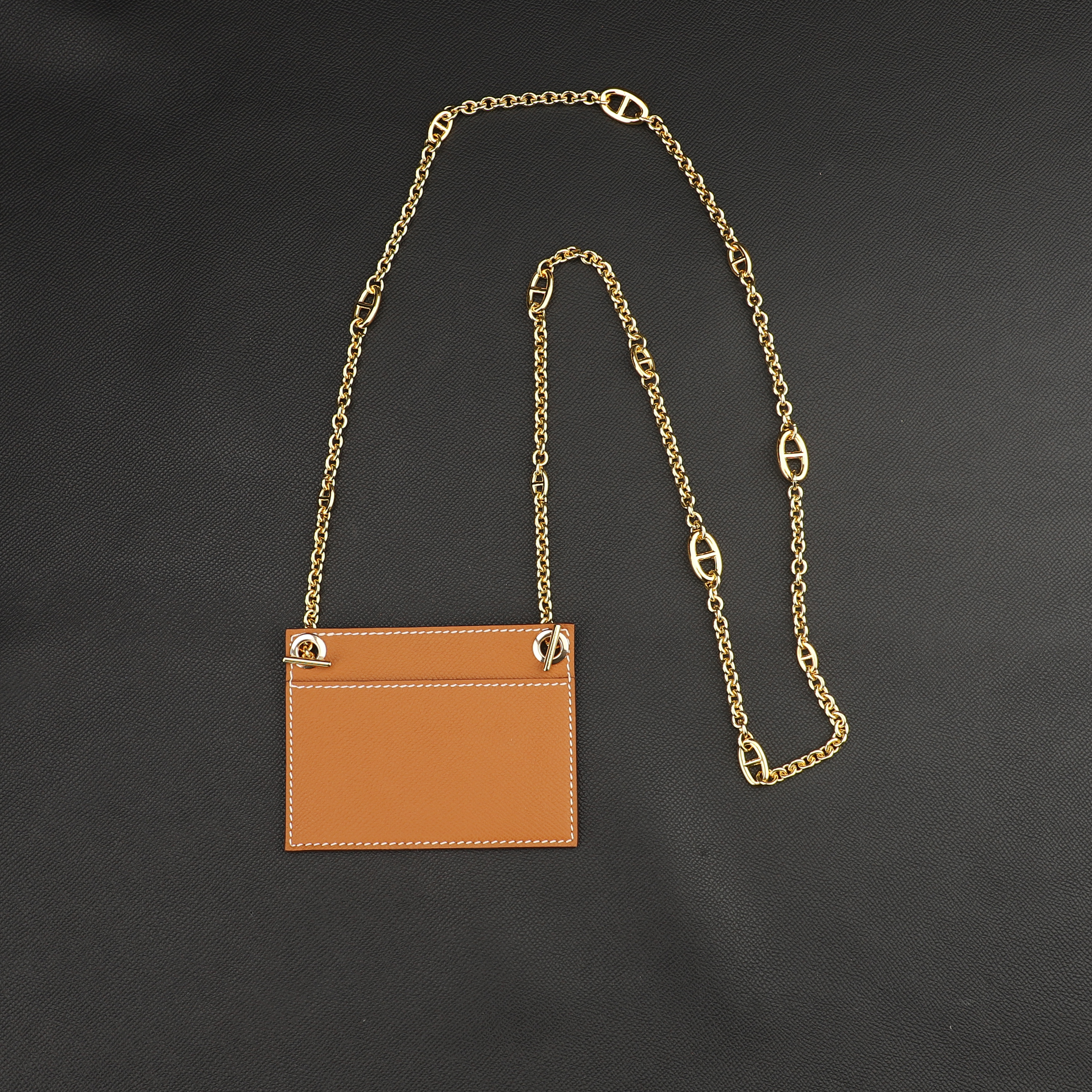 Design Insert Card And Chain Strap For Constance compact Wallet,The Epsome Leather shoulder strap for Constance compact Wallet