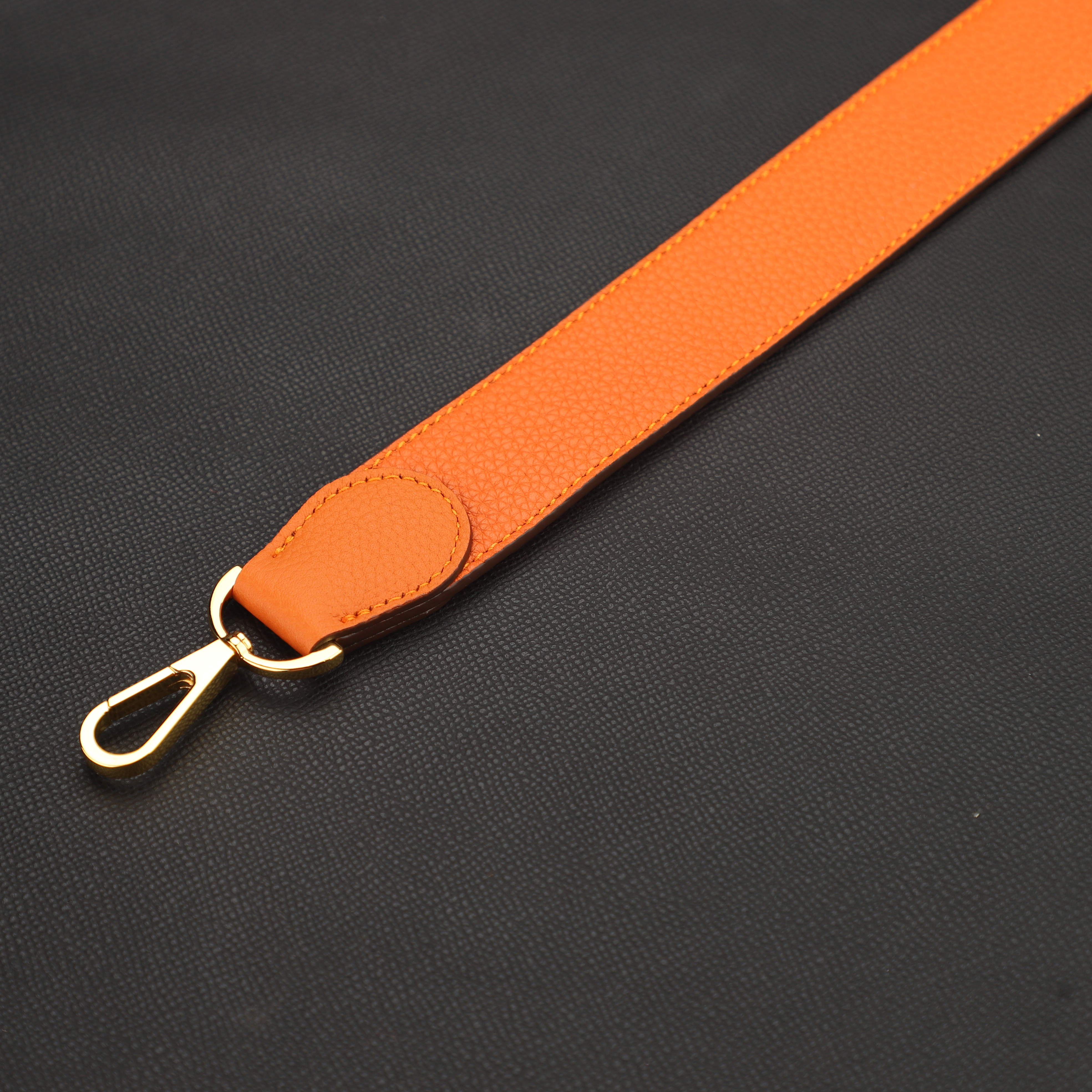 The Original Togo leather Orange Extended single shoulder strap For Kelly Roulis bag,crossbody strap,Guitar strap