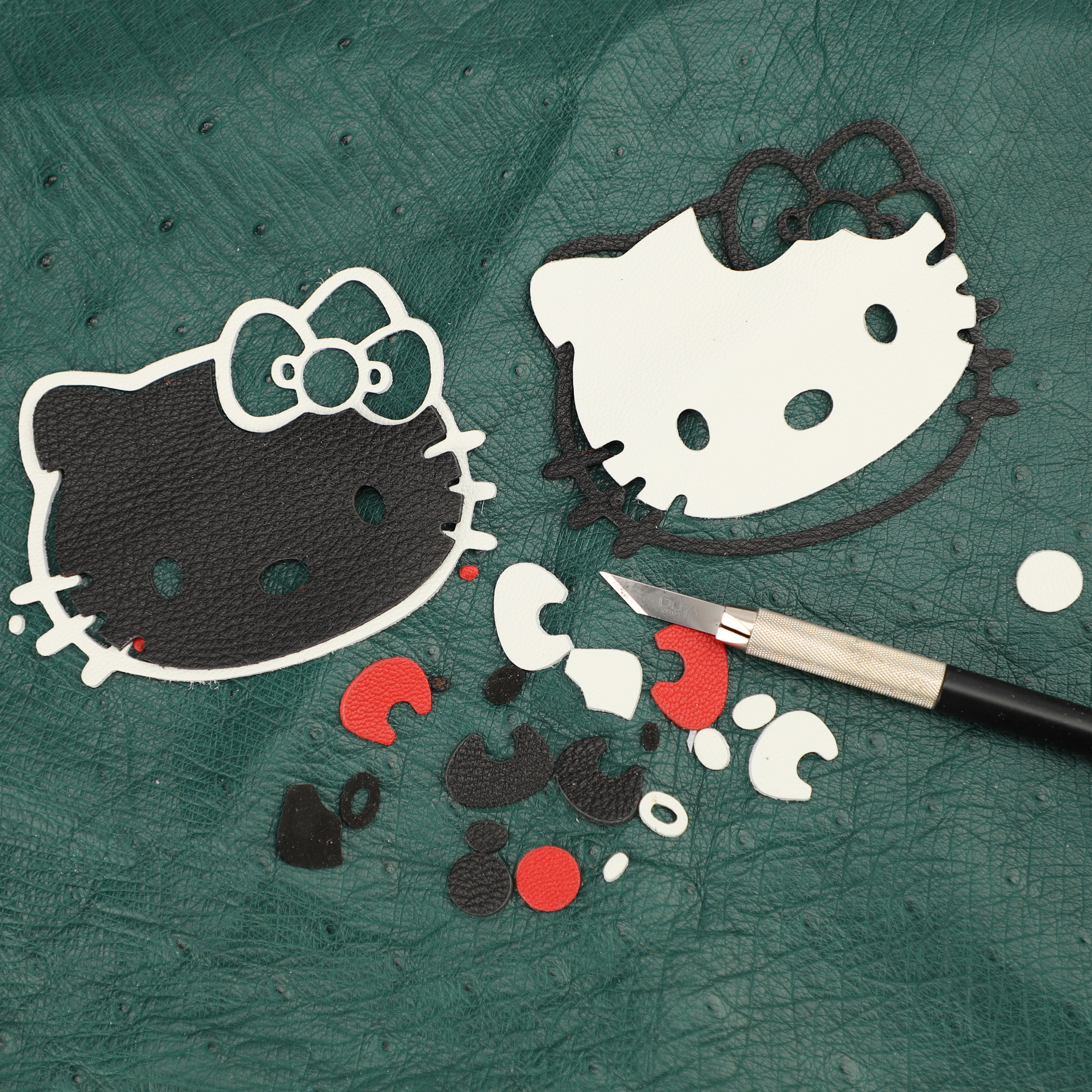 Handmade Chevre Gyzore Goatskin Hello Kitty Bag Charm,Hello Kitty charm