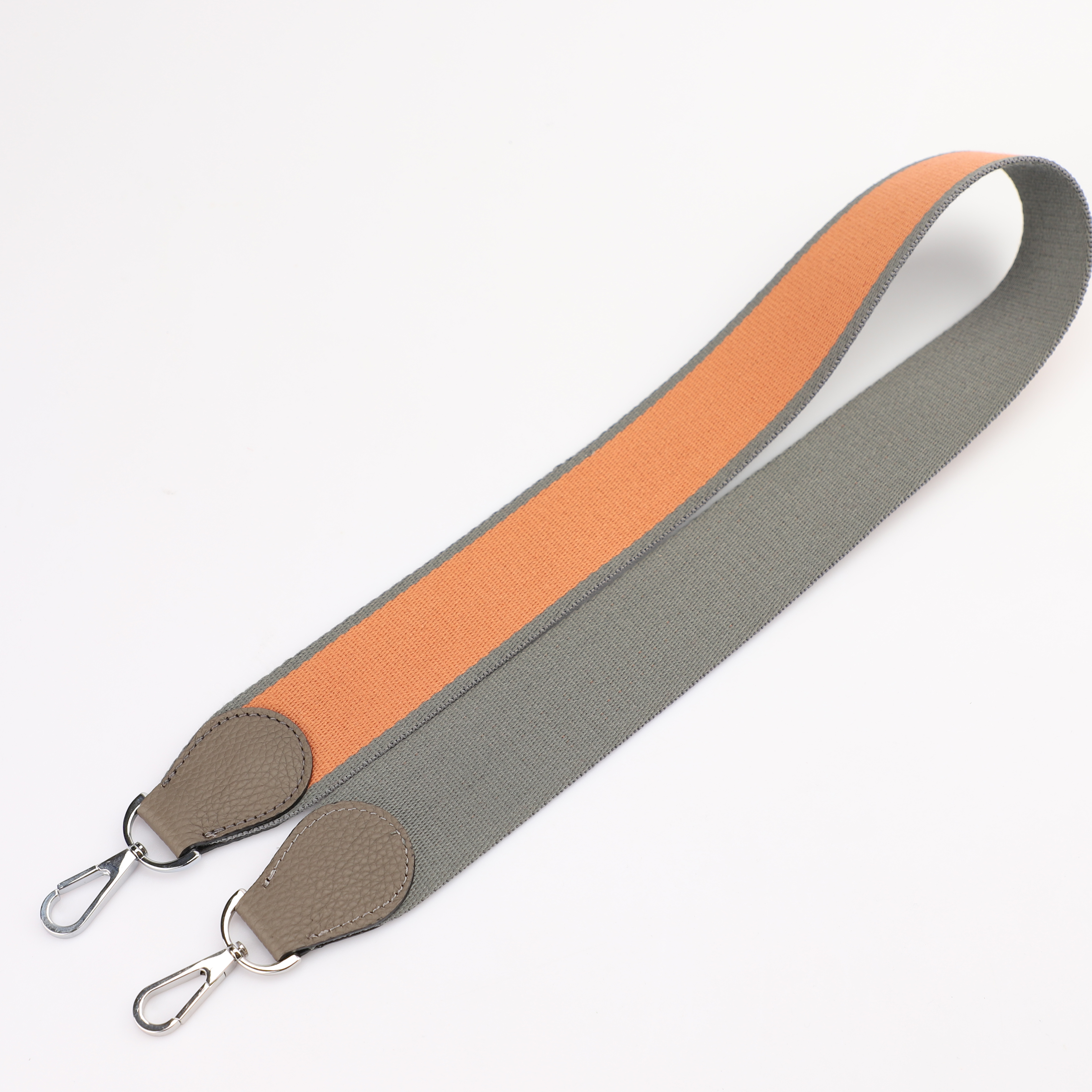 Handamde The 2" wide Gris Meyue/Orange Coeur canvas and togo leather shoulder strap for brand bag,guita strap,crossbody strap