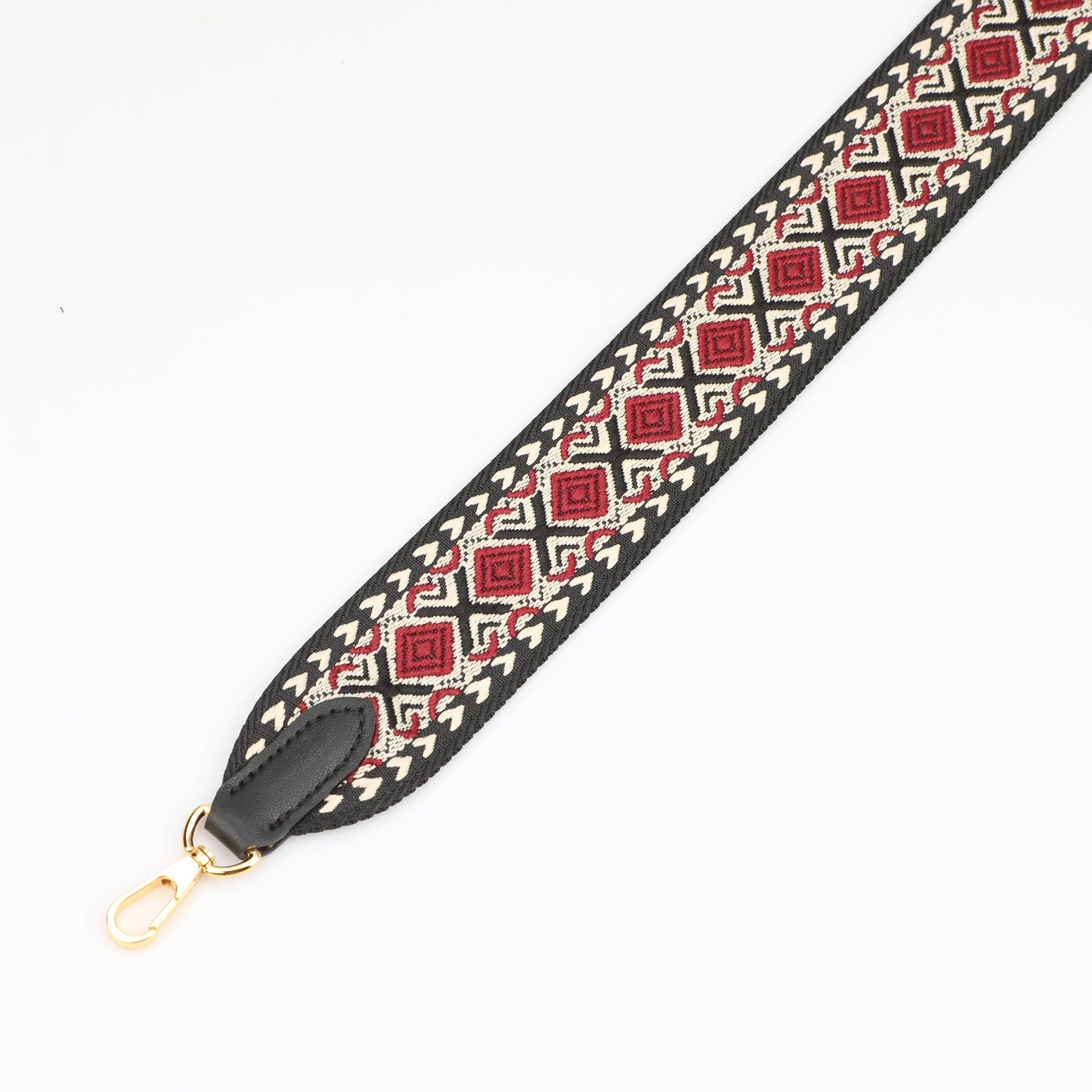 2 "Wide Red, White and Black jacquard webbing shoulder strap