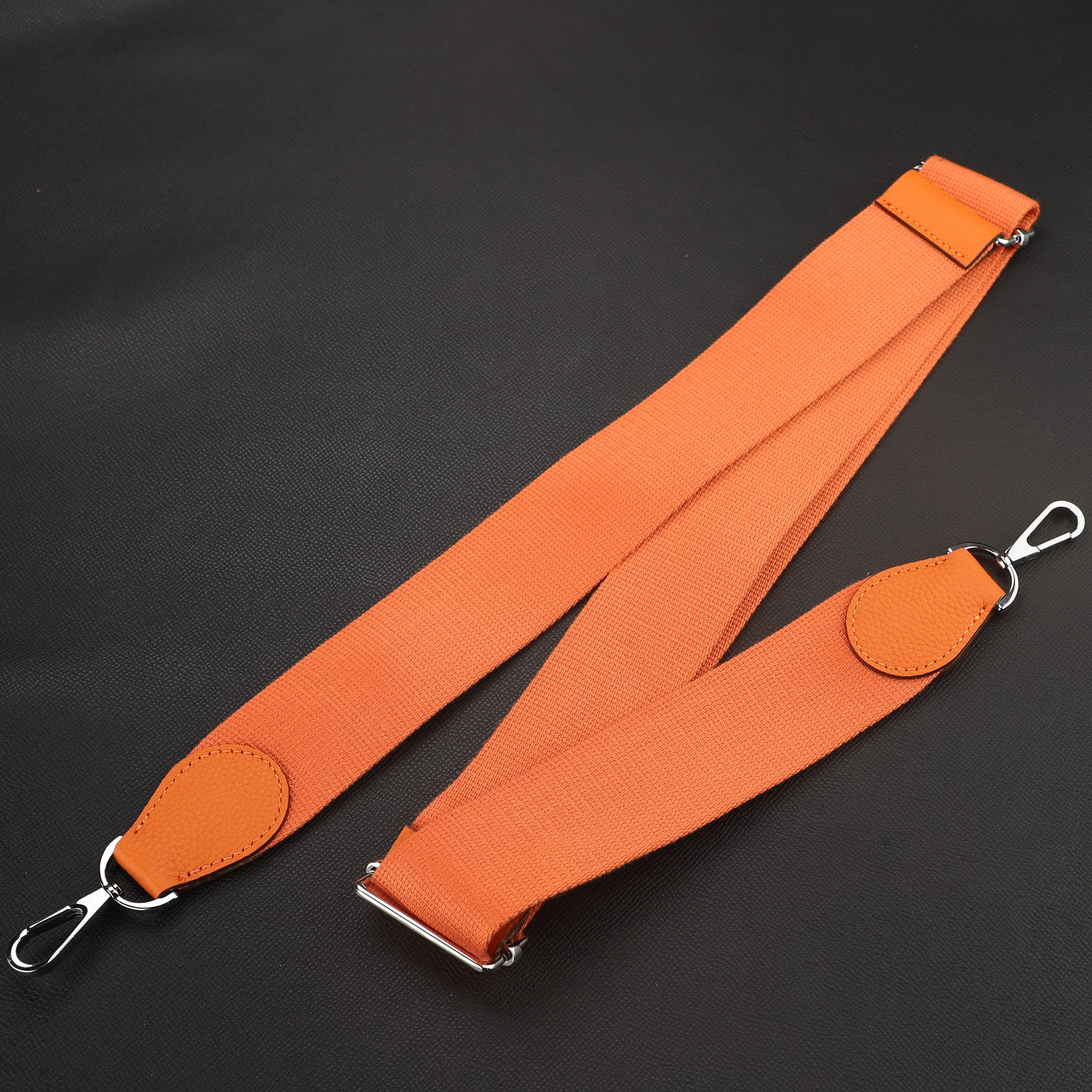 Handmade The 2“ Pure Cotton fabric and leather adjustable shoulder strap for Evelyne bag,Crossbody strap for Evelyne bag