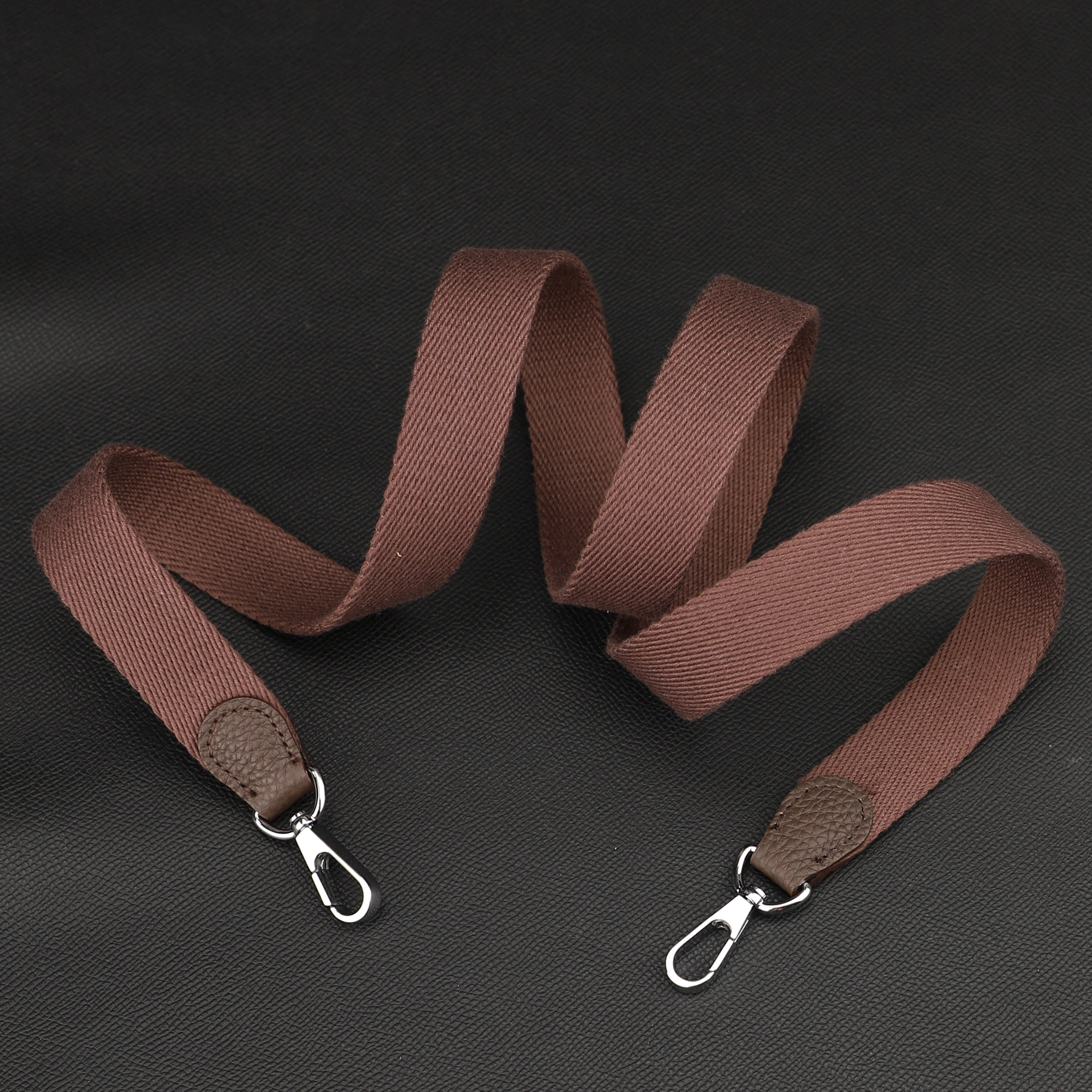 Handmade The 1“ Pure Cotton fabric and Togo leather shoulder strap for Evelyne bag,Crossbody strap for Evelyne bag