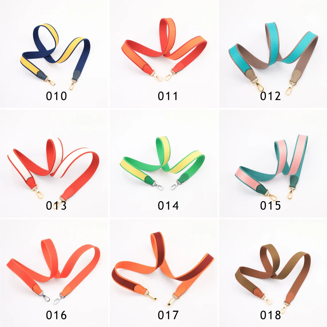 30 colours Option,1" Wide Bi-Color Canvas and Togo Leather shoulder strap for Evelyne TPM