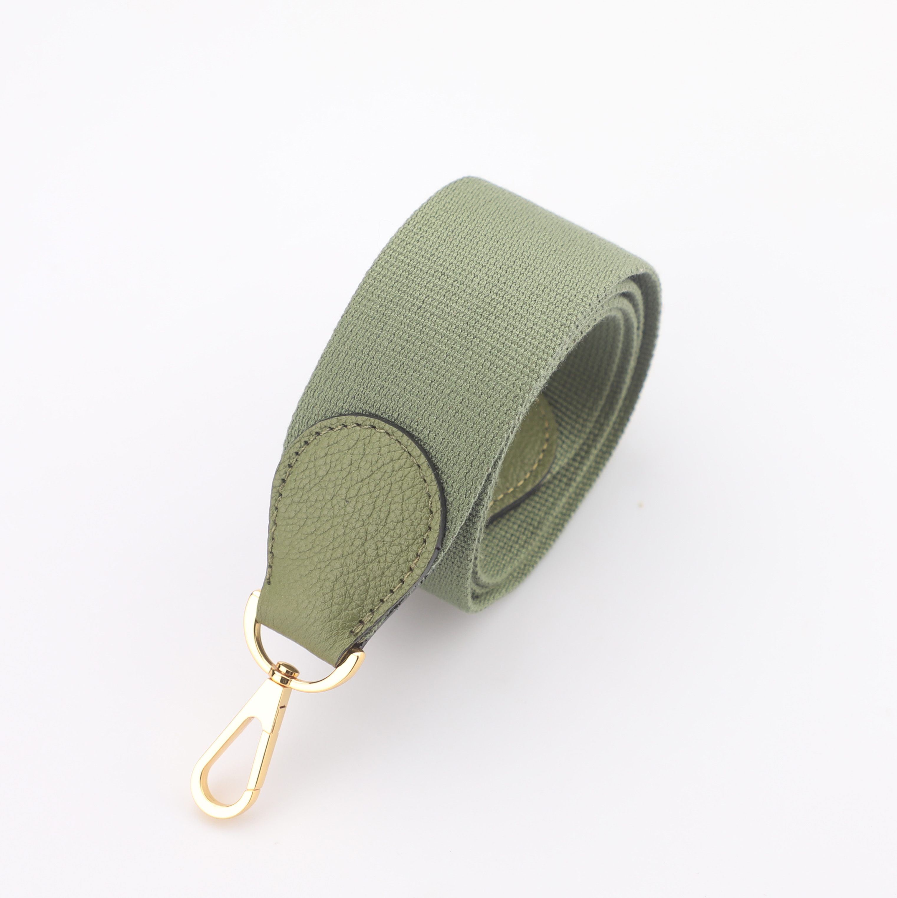 2" Olive Canvas and Togo Leather shoulder bag strap,Crossbody bag strap,Guitar Strap for Kelly bags and Bolide bags