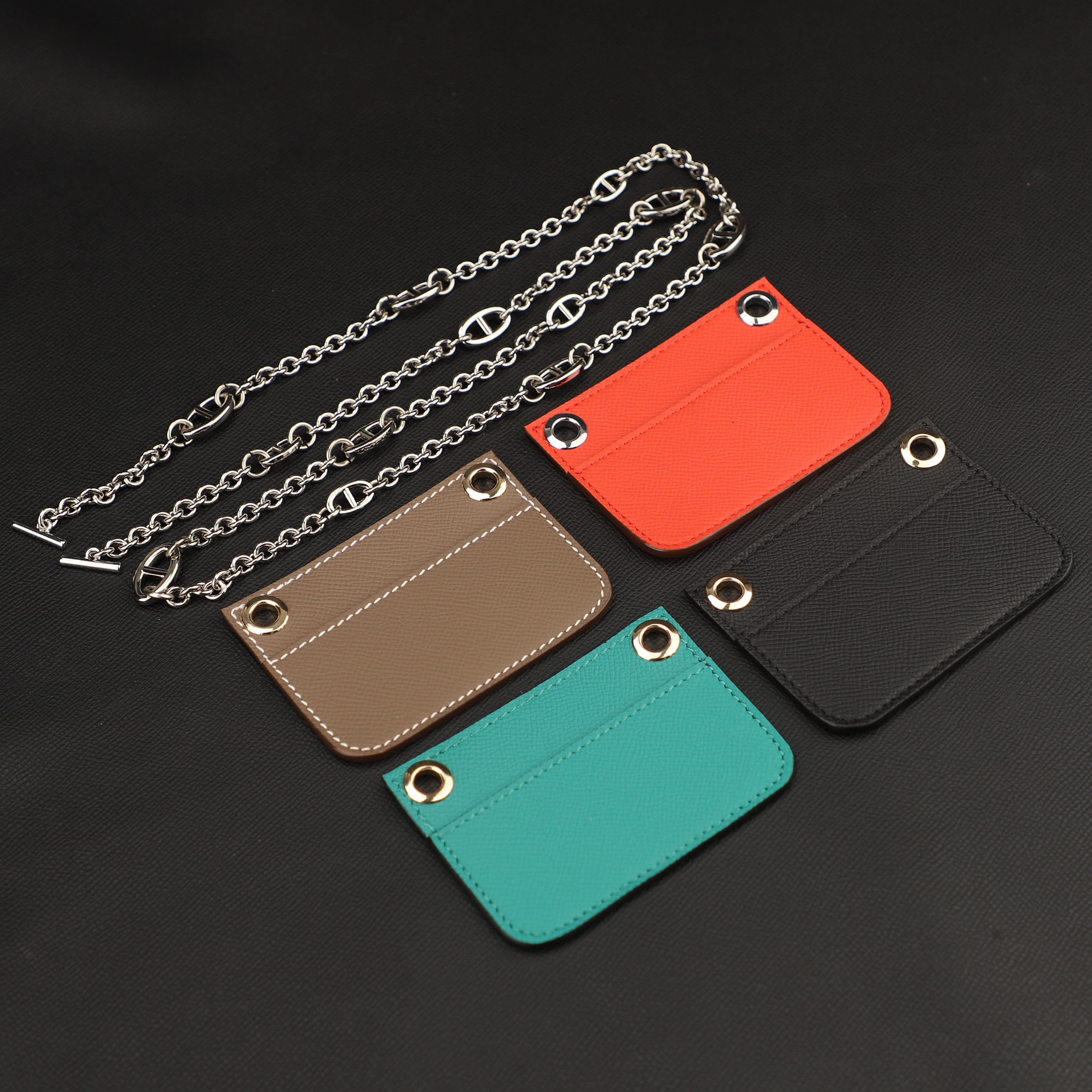 Customized The epsom leather insert and Chain Shoulder strap for Constance Slim wallet