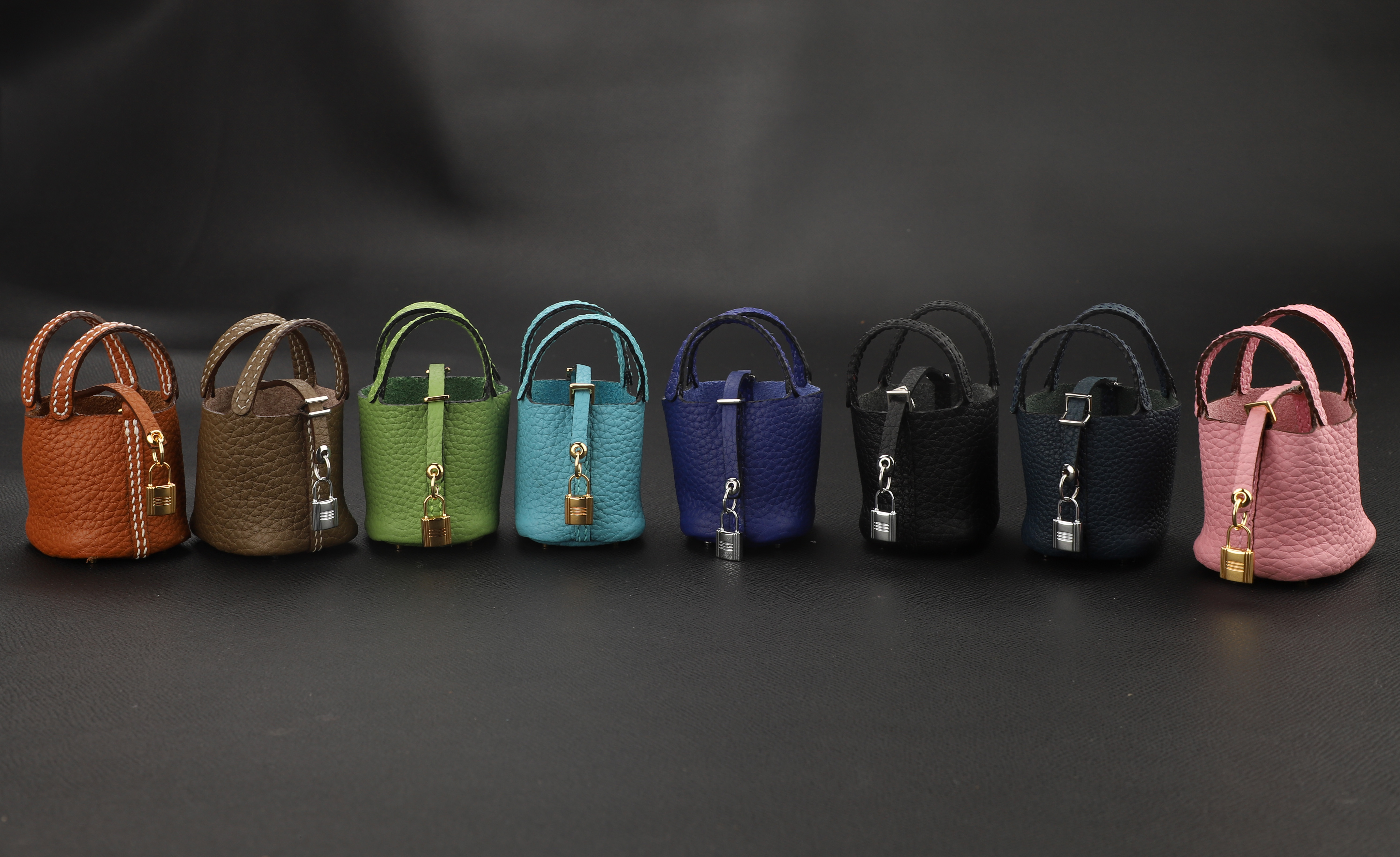 New design Togo Leather Handmade The Picotin Lock Bag Charm
