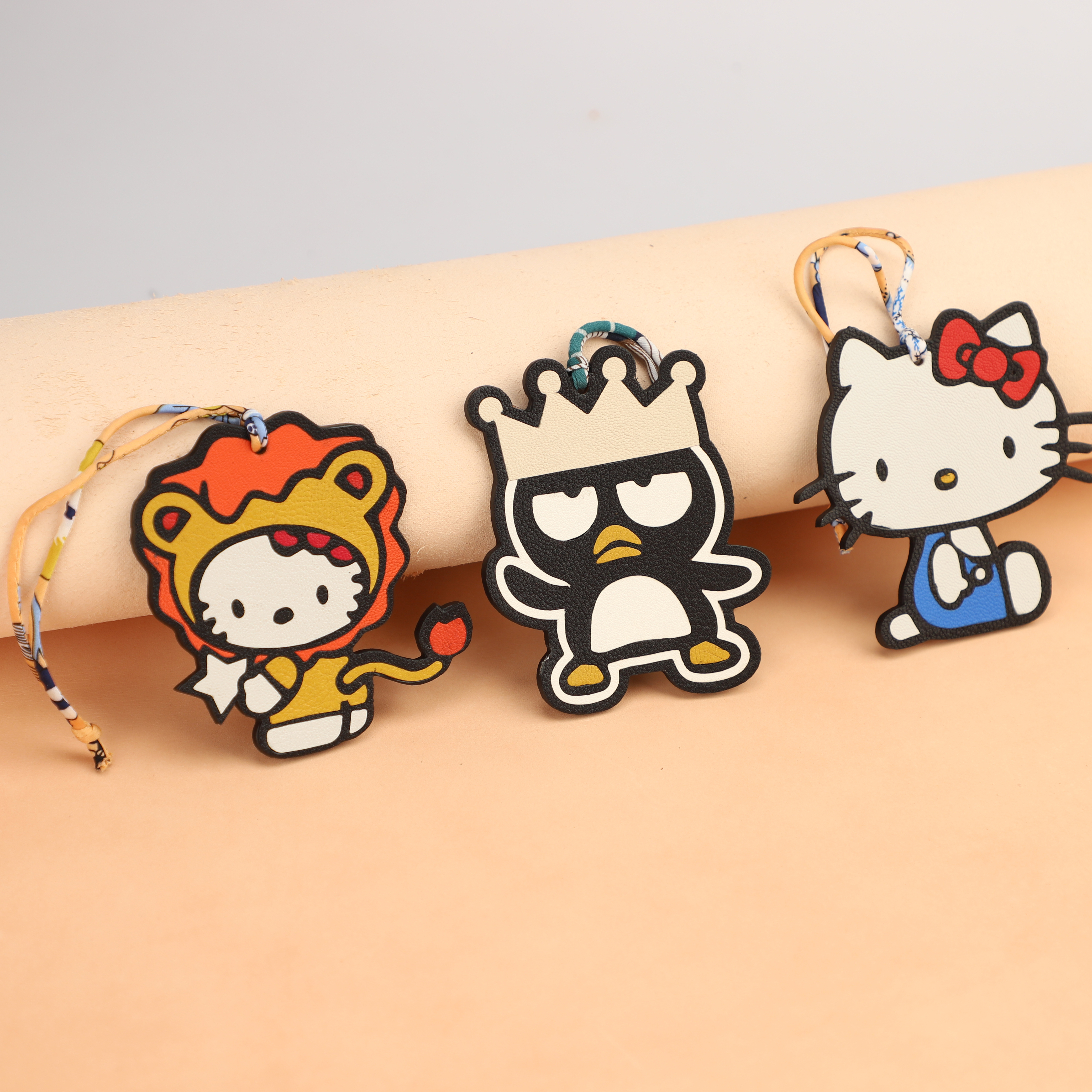 Handmade Chevre Gyzore Goatskin Hello Kitty Bag Charm,Hello Kitty charm