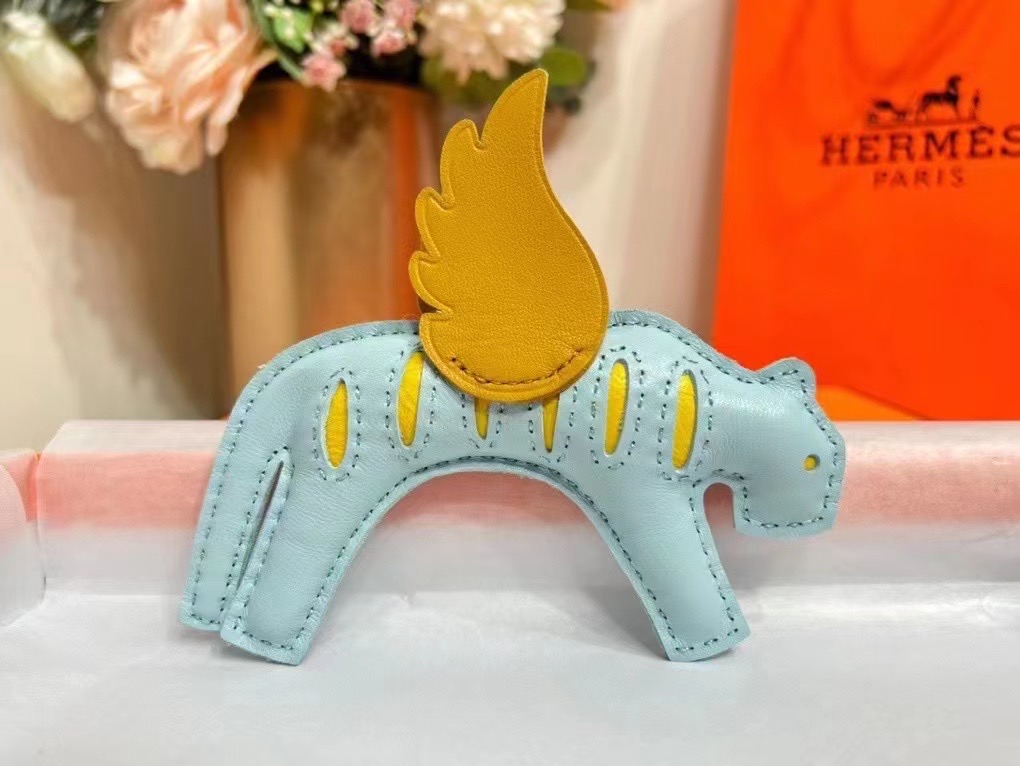 Handmade The Swift Leather Flying Tiger bag charm,Black Swift leather Flying Tiger kelly bag charm