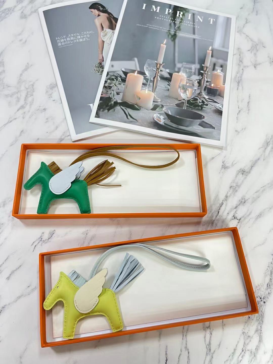 Rodeo Pegase trumpet hanging ornament，rodeo pegase leather bag charm