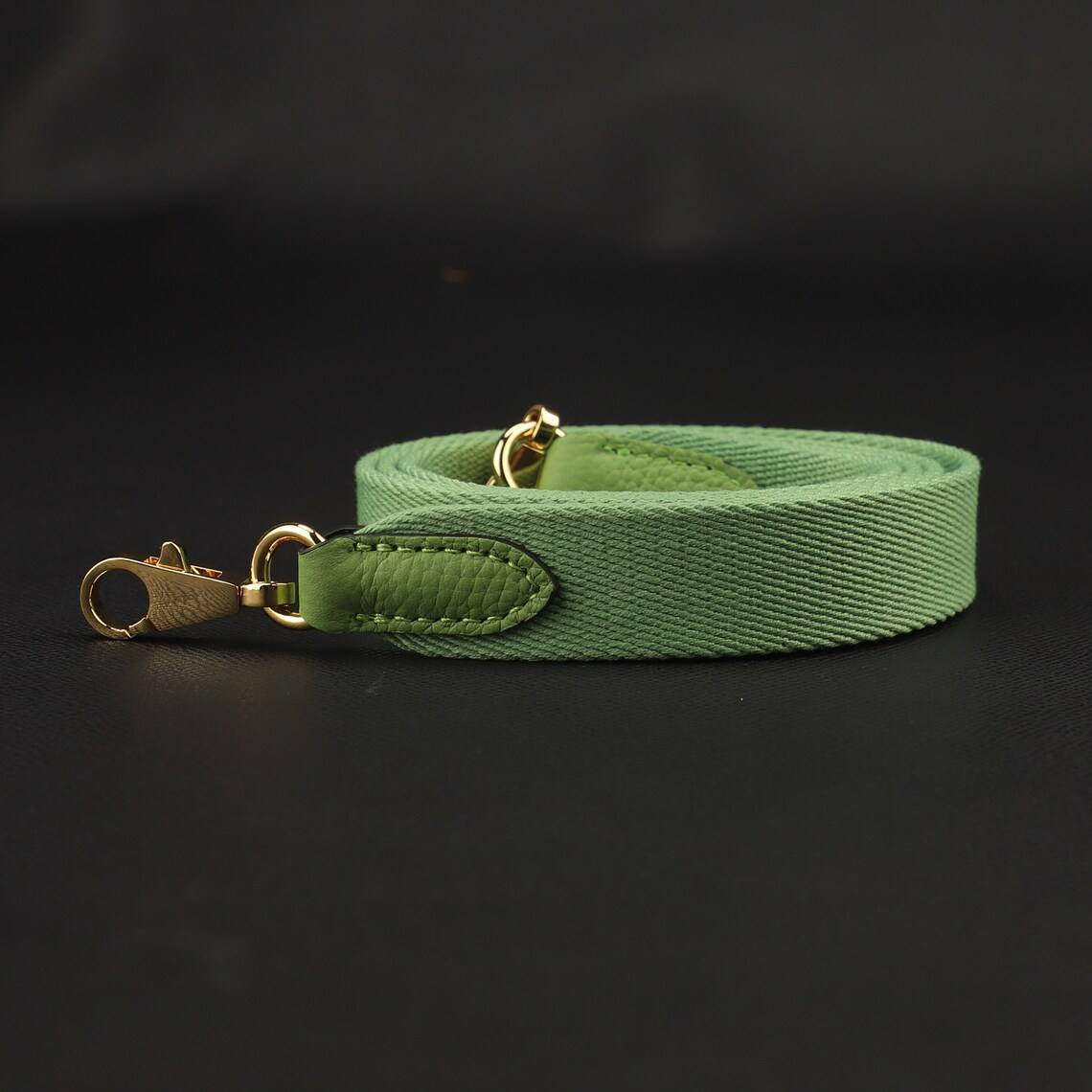 25mm Wide Apple Green Canvas Crossbody strap for Evelyne TPM bag and other Brand bag,Apple Green Canvas with togo leather shoulder strap