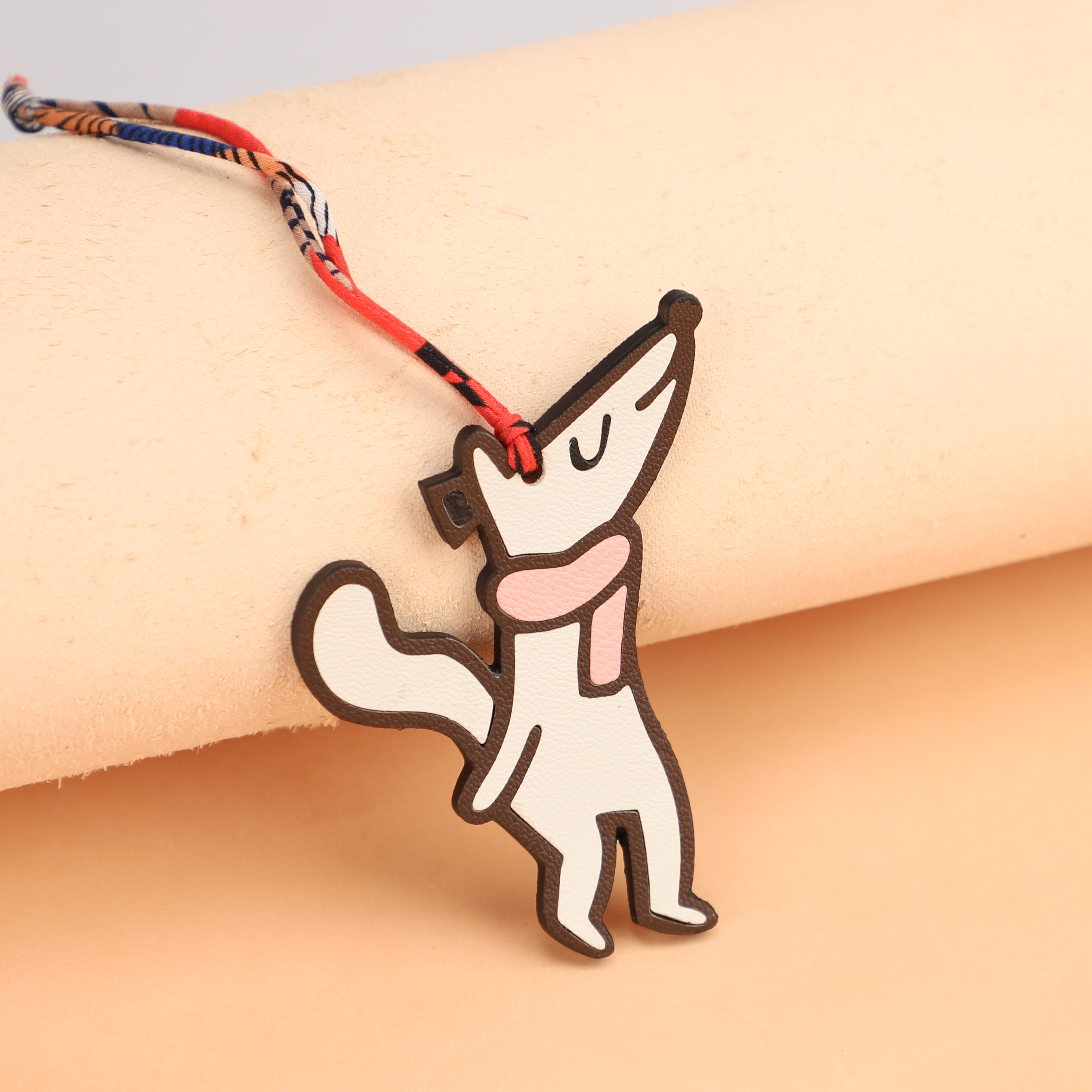 Handmade Chevre Gyzore Goatskin Fox Bag Charm,Fox key chain