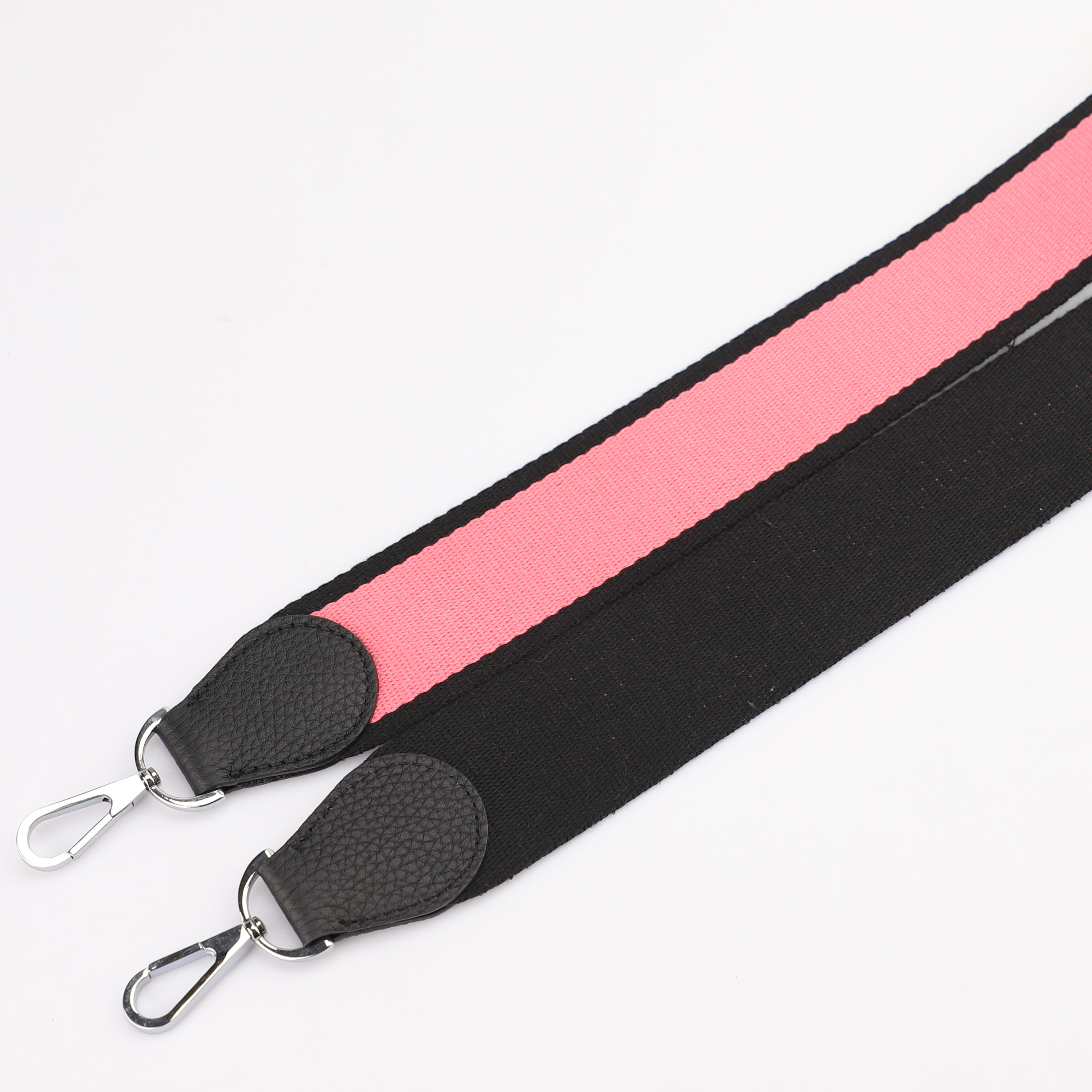 Handamde The 2" wide Black/Rose Lipstick canvas and togo leather shoulder strap for brand bag,guita strap,crossbody strap