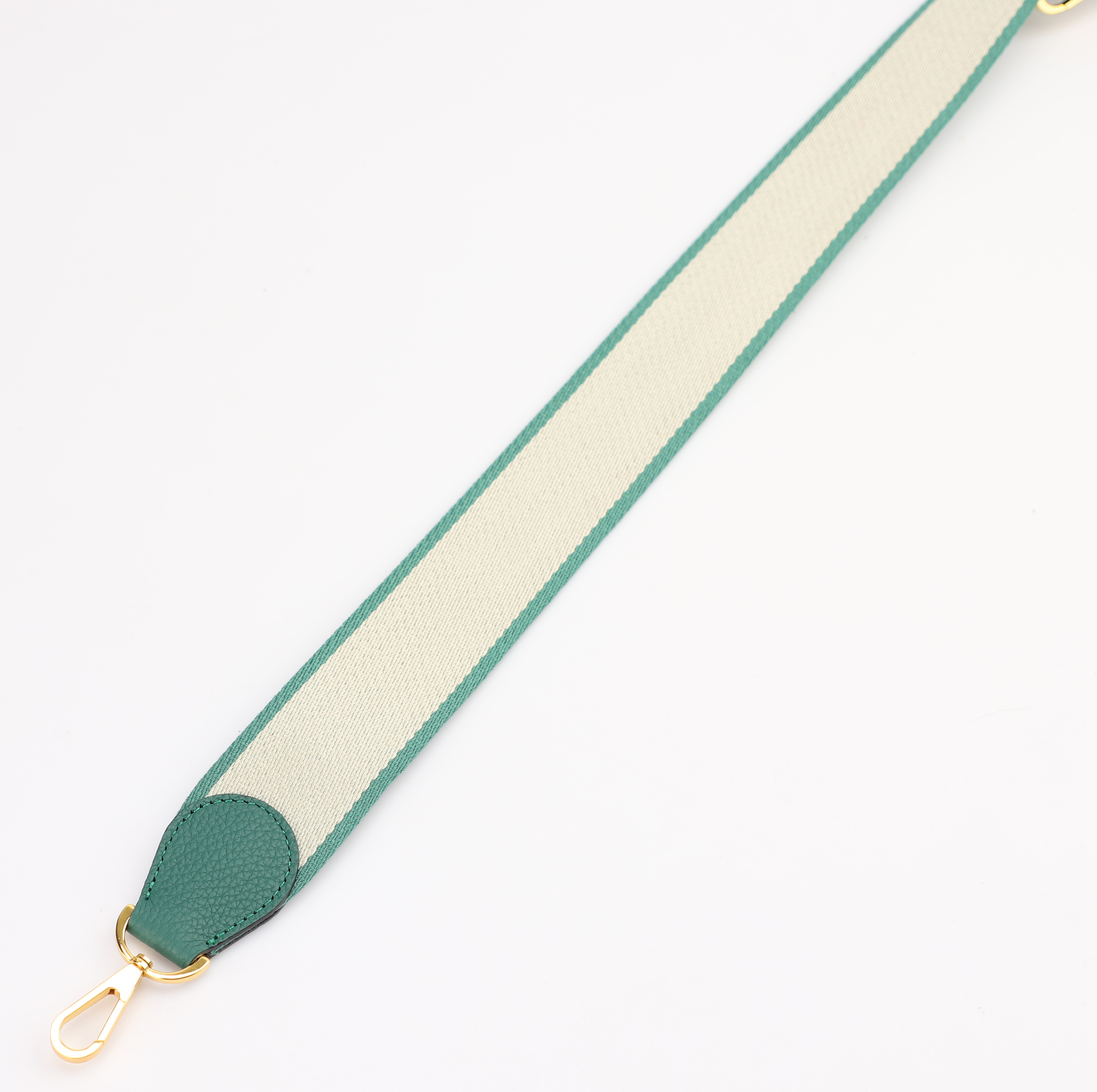 [Copy]Handamde The 2" wide Vert Bosphore/Blue Pale canvas and togo leather shoulder strap for brand bag,guita strap,crossbody strap